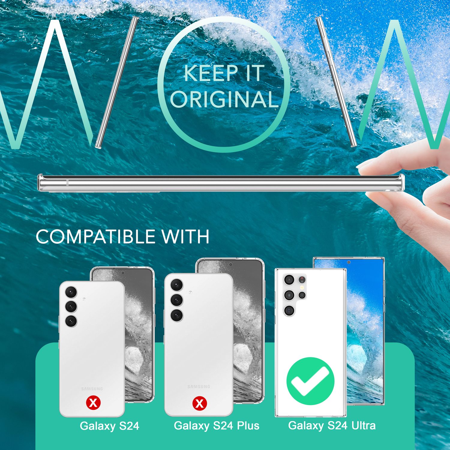 NALIA Stabile Klare Schutzhülle für Samsung Galaxy S24 Ultra Hülle, Transparent mit harter Rückseite & Silikon-Rahmen Default Title NALIA Transparente Hülle