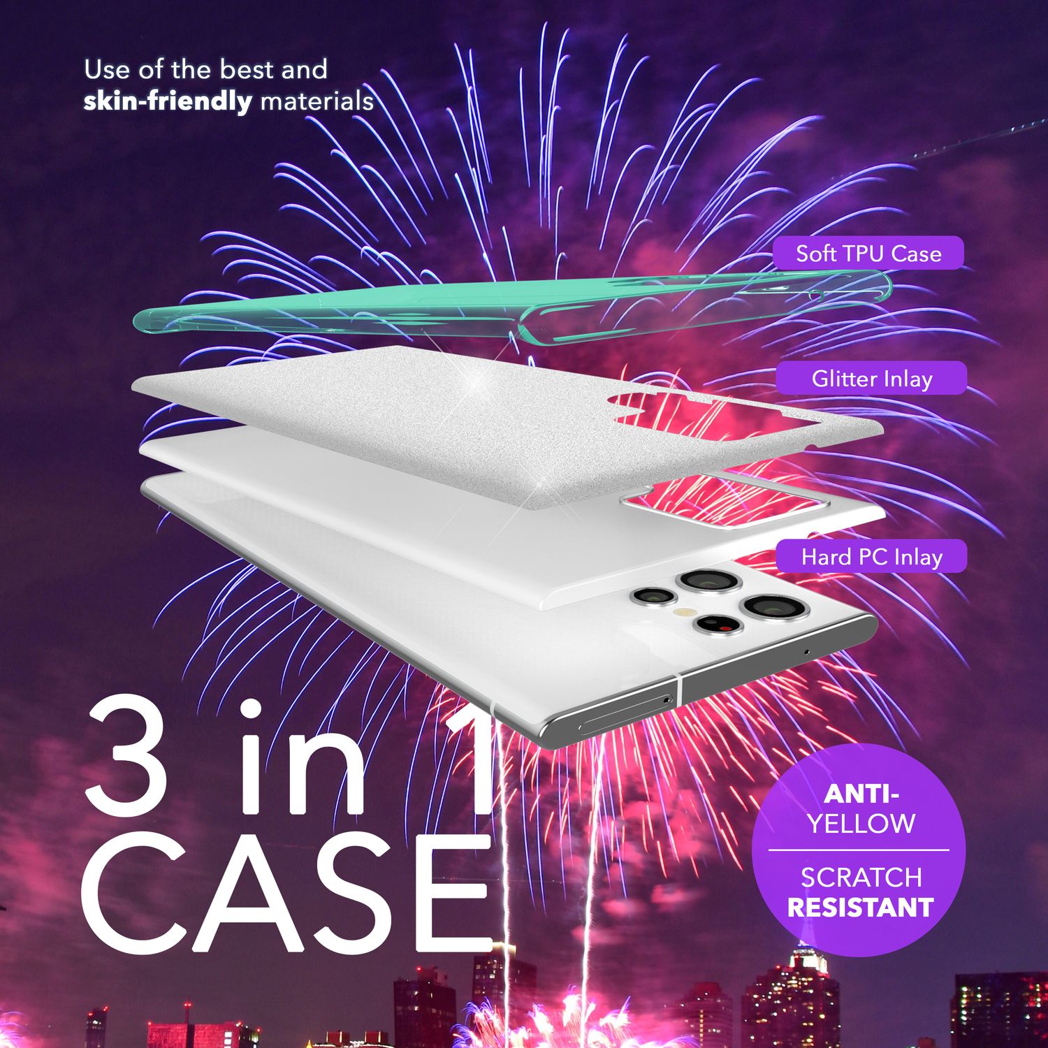 NALIA Hybrid Glitzerhülle für Samsung Galaxy S24 Ultra Hülle, Glänzende Glitzer Schutzhülle mit verstärktem Silikon Mint-Grün NALIA Protective Hülle