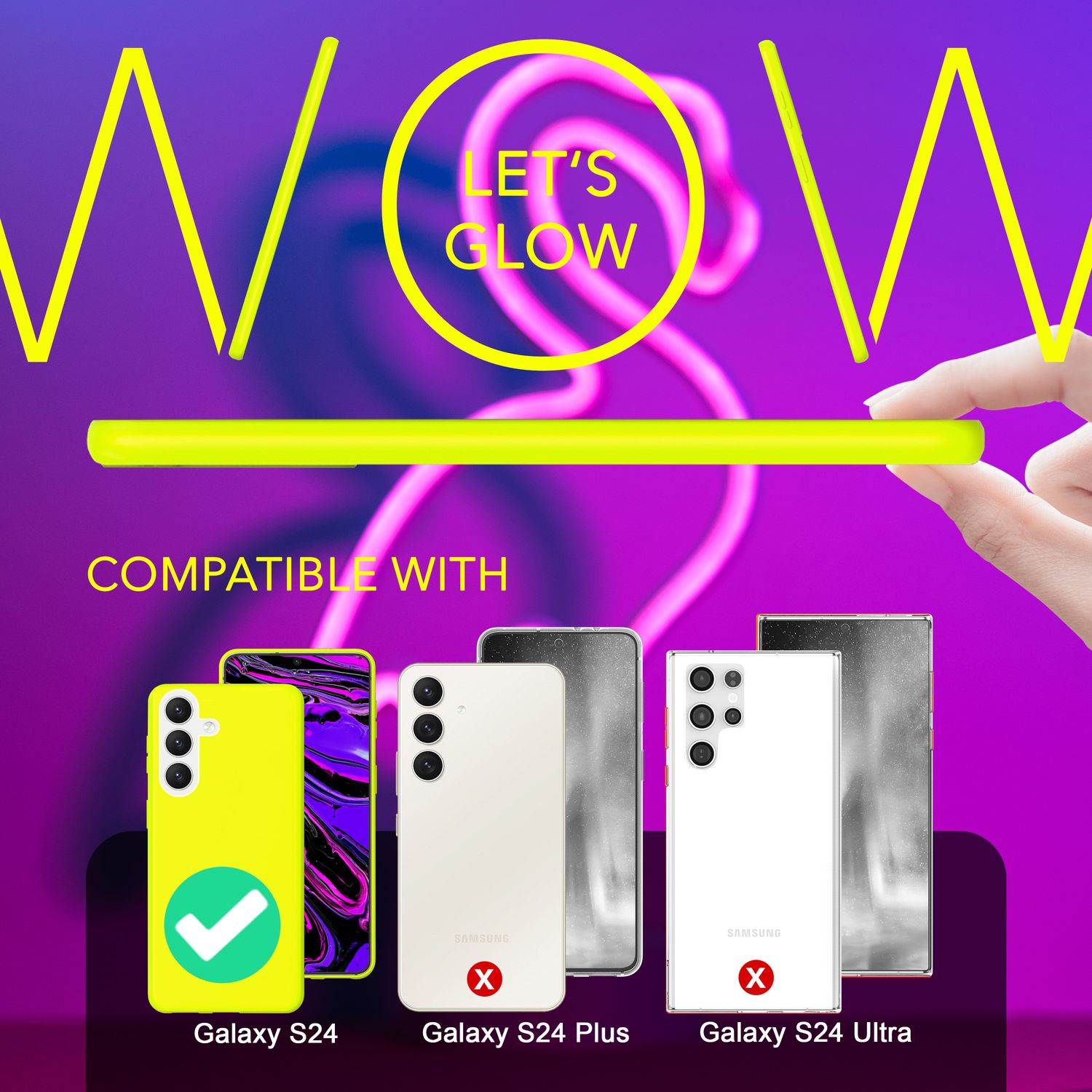 NALIA Farbintensive Neon Silikonhülle für Samsung Galaxy S24 Hülle, Schutzhülle in Bunt Leuchtender Neonfarbe