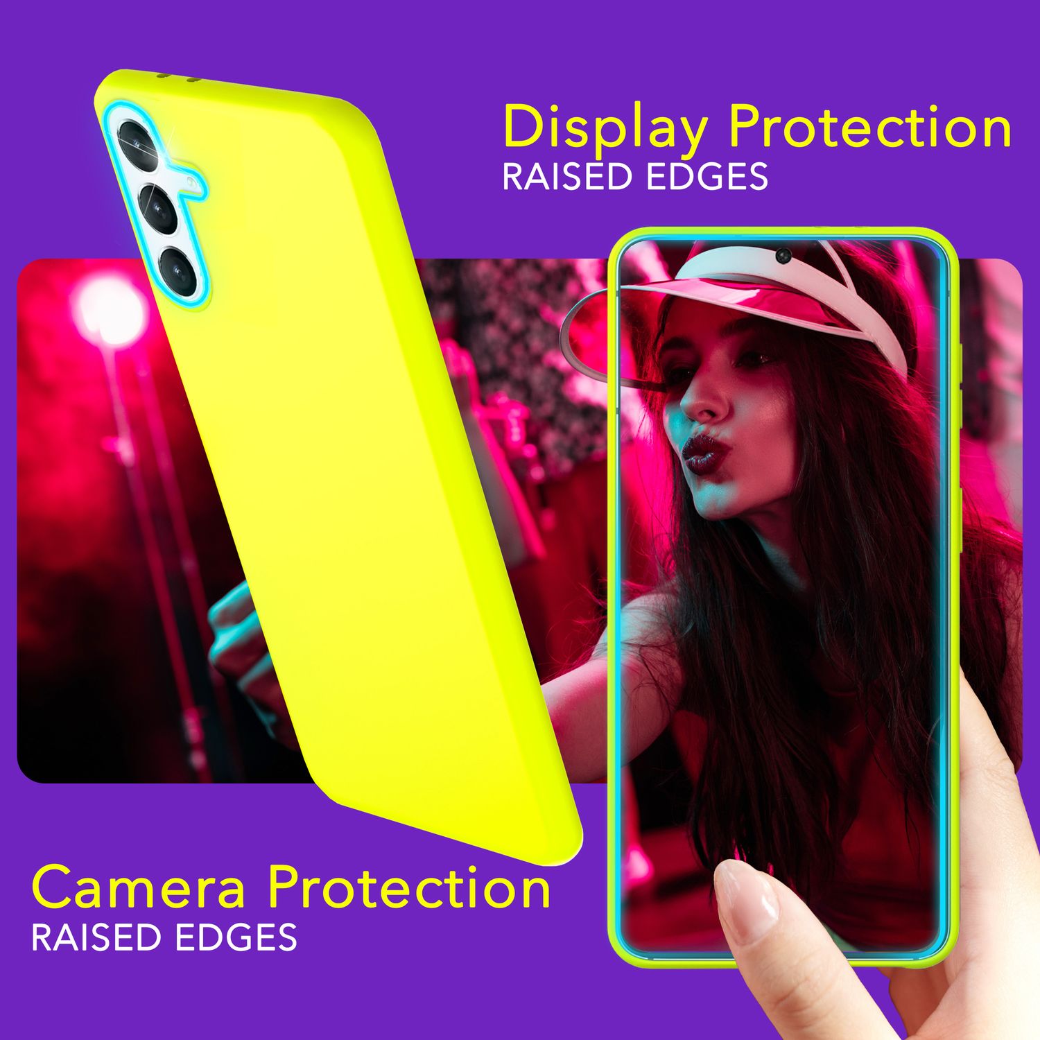 NALIA Farbintensive Neon Silikonhülle für Samsung Galaxy S24 Hülle, Schutzhülle in Bunt Leuchtender Neonfarbe