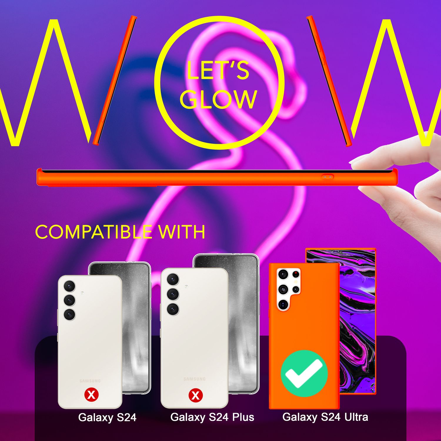 NALIA Farbintensive Neon Silikonhülle für Samsung Galaxy S24 Ultra Hülle, Schutzhülle in Bunt Leuchtender Neonfarbe