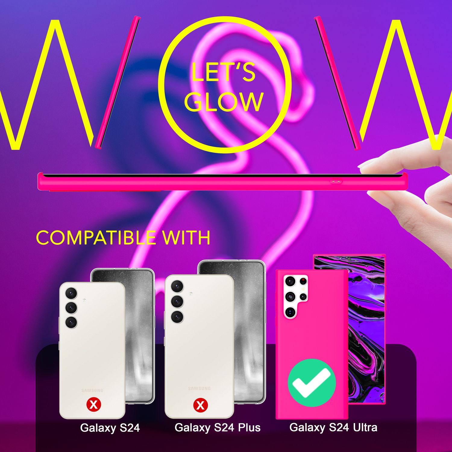 NALIA Farbintensive Neon Silikonhülle für Samsung Galaxy S24 Ultra Hülle, Schutzhülle in Bunt Leuchtender Neonfarbe