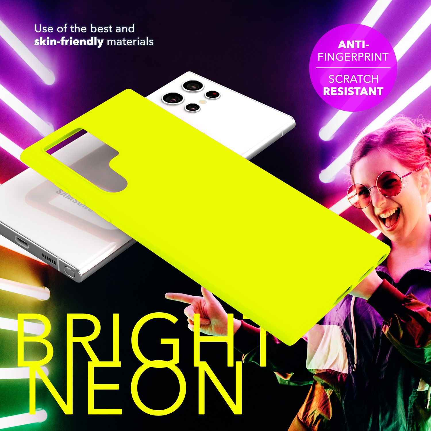 NALIA Farbintensive Neon Silikonhülle für Samsung Galaxy S24 Ultra Hülle, Schutzhülle in Bunt Leuchtender Neonfarbe