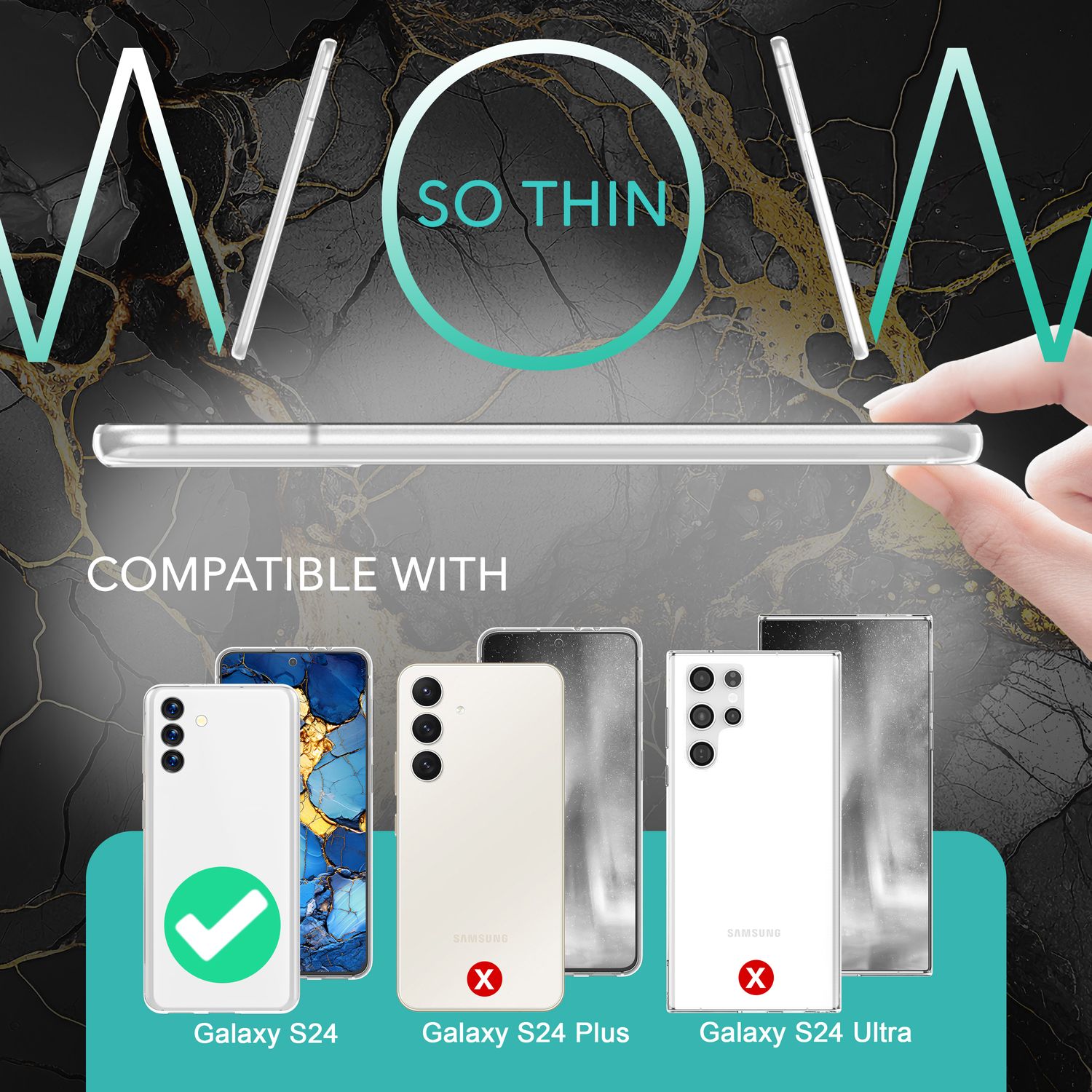 NALIA Extrem Dünnes Hardcase für Samsung Galaxy S24 Hülle, 0,3mm Ultra Schlanke Schutzhülle Extra Slim Weiß Transparent NALIA SlimFit Hülle