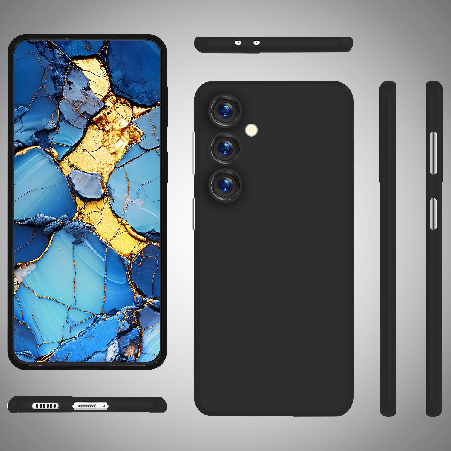 NALIA Extrem Dünnes Hardcase für Samsung Galaxy S24 Hülle, 0,3mm Ultra Schlanke Schutzhülle Extra Slim Schwarz Opak NALIA SlimFit Hülle