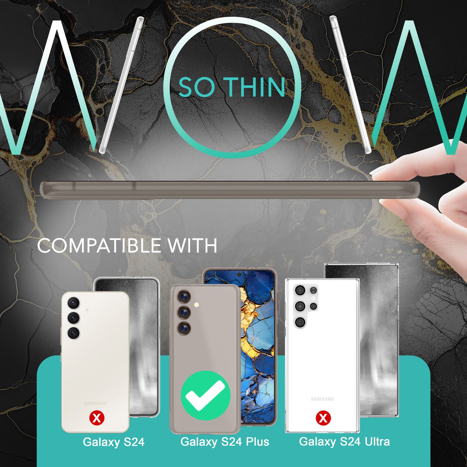 NALIA Extrem Dünnes Hardcase für Samsung Galaxy S24 Plus Hülle, 0,3mm Ultra Schlanke Schutzhülle, Extra Slim Cover Matt Taupe Transparent NALIA SlimFit Hülle