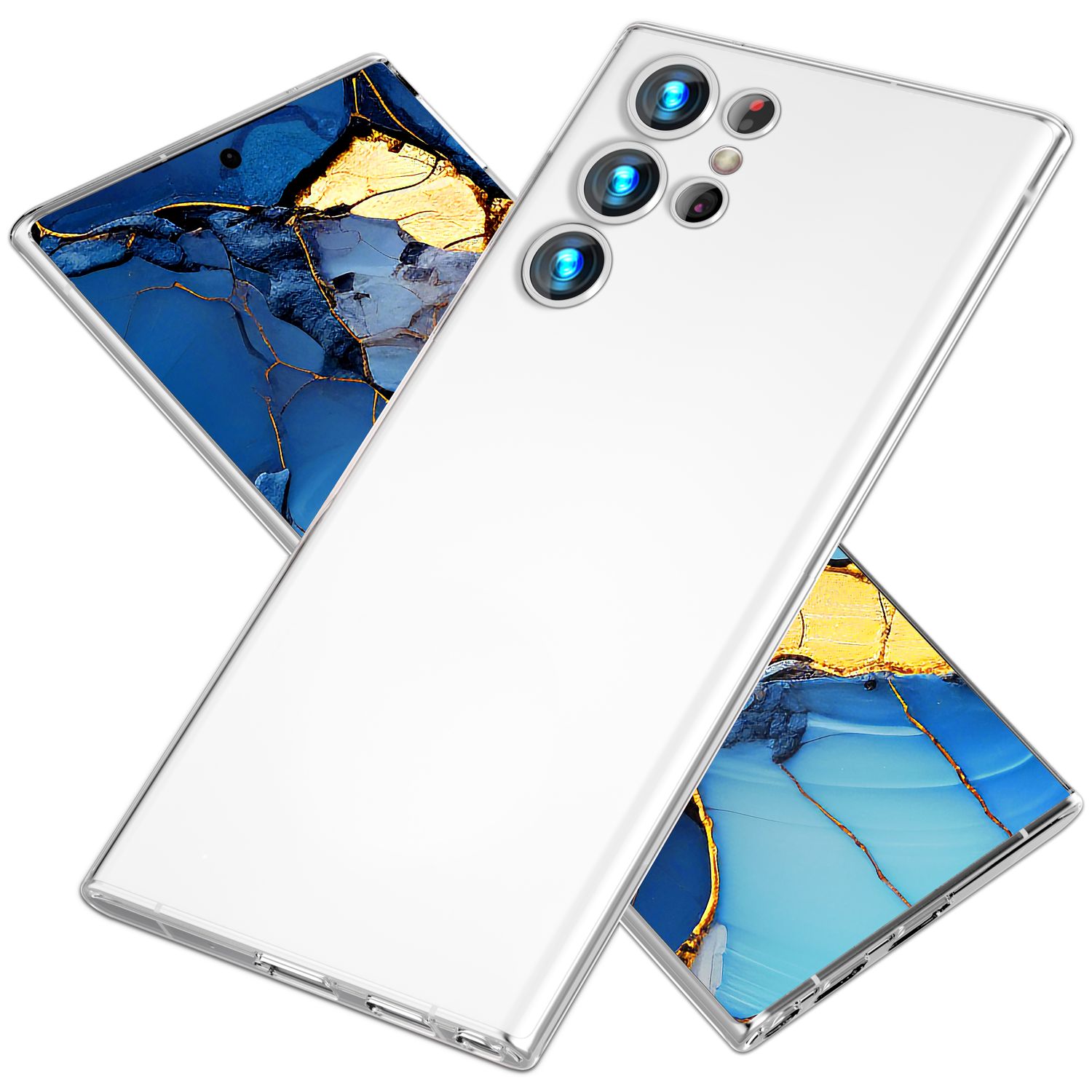 NALIA Extrem Dünnes Hardcase für Samsung Galaxy S24 Ultra Hülle, 0,3mm Ultra Schlanke Schutzhülle Slim Weiß Transparent NALIA SlimFit Hülle