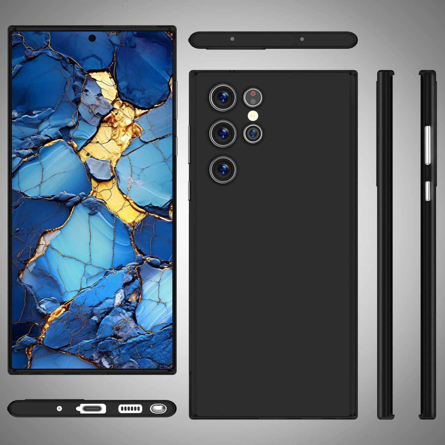 NALIA Extrem Dünnes Hardcase für Samsung Galaxy S24 Ultra Hülle, 0,3mm Ultra Schlanke Schutzhülle Slim Schwarz Opak NALIA SlimFit Hülle