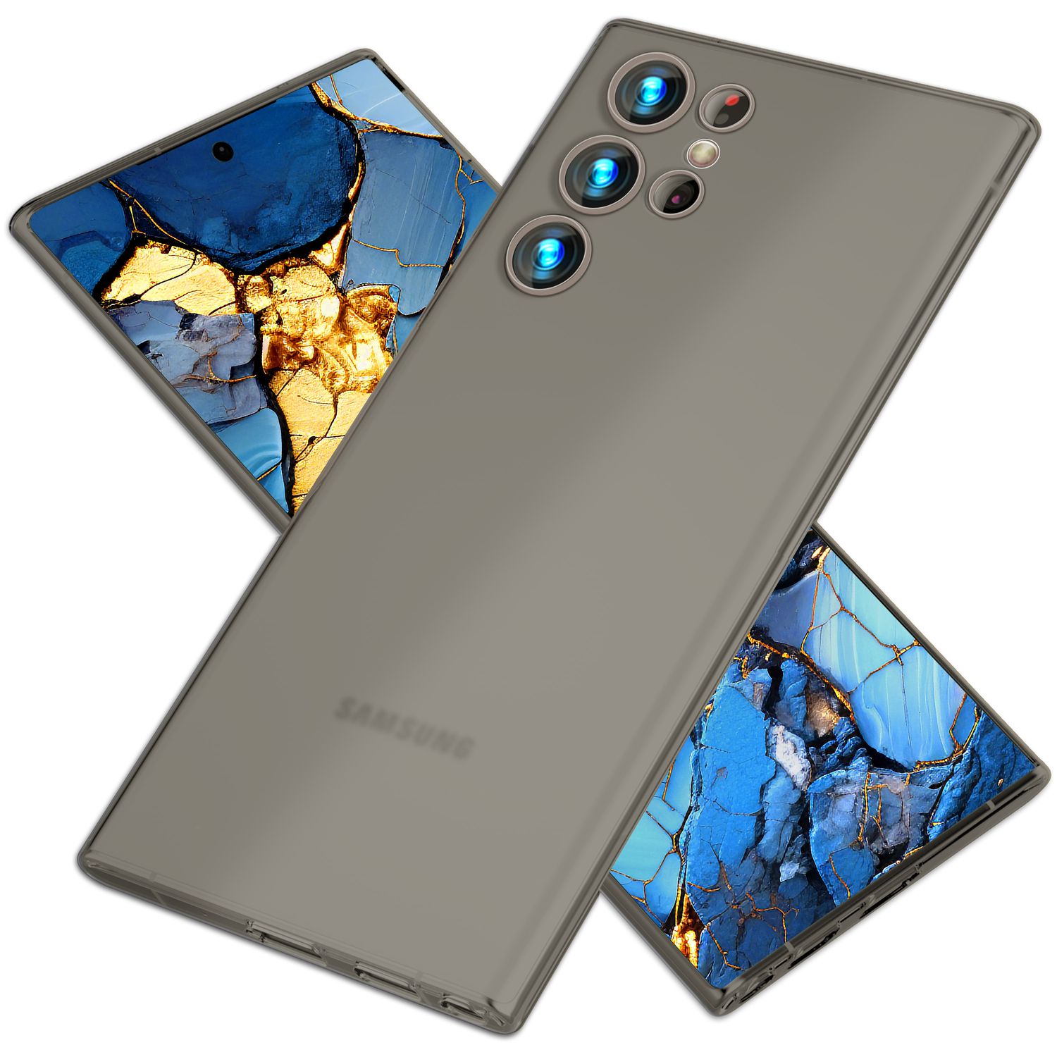 NALIA Extrem Dünnes Hardcase für Samsung Galaxy S24 Ultra Hülle, 0,3mm Ultra Schlanke Schutzhülle Slim Taupe Transparent NALIA SlimFit Hülle