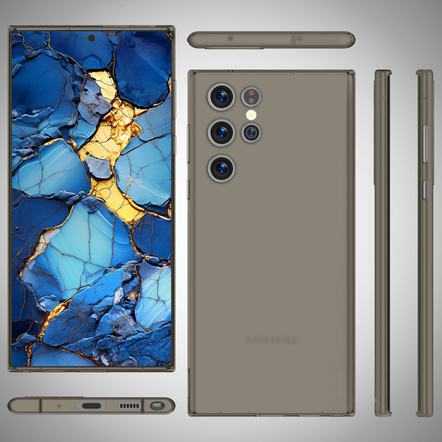 NALIA Extrem Dünnes Hardcase für Samsung Galaxy S24 Ultra Hülle, 0,3mm Ultra Schlanke Schutzhülle Slim Taupe Transparent NALIA SlimFit Hülle