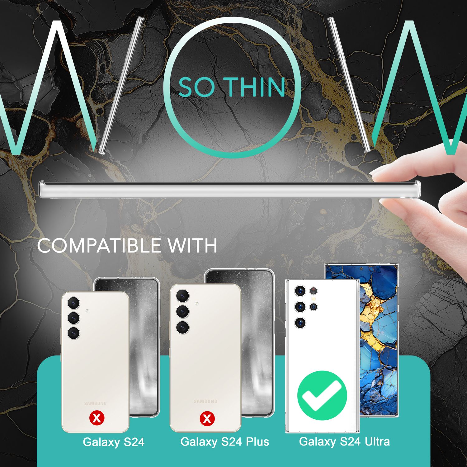 NALIA Extrem Dünnes Hardcase für Samsung Galaxy S24 Ultra Hülle, 0,3mm Ultra Schlanke Schutzhülle Slim Weiß Transparent NALIA SlimFit Hülle