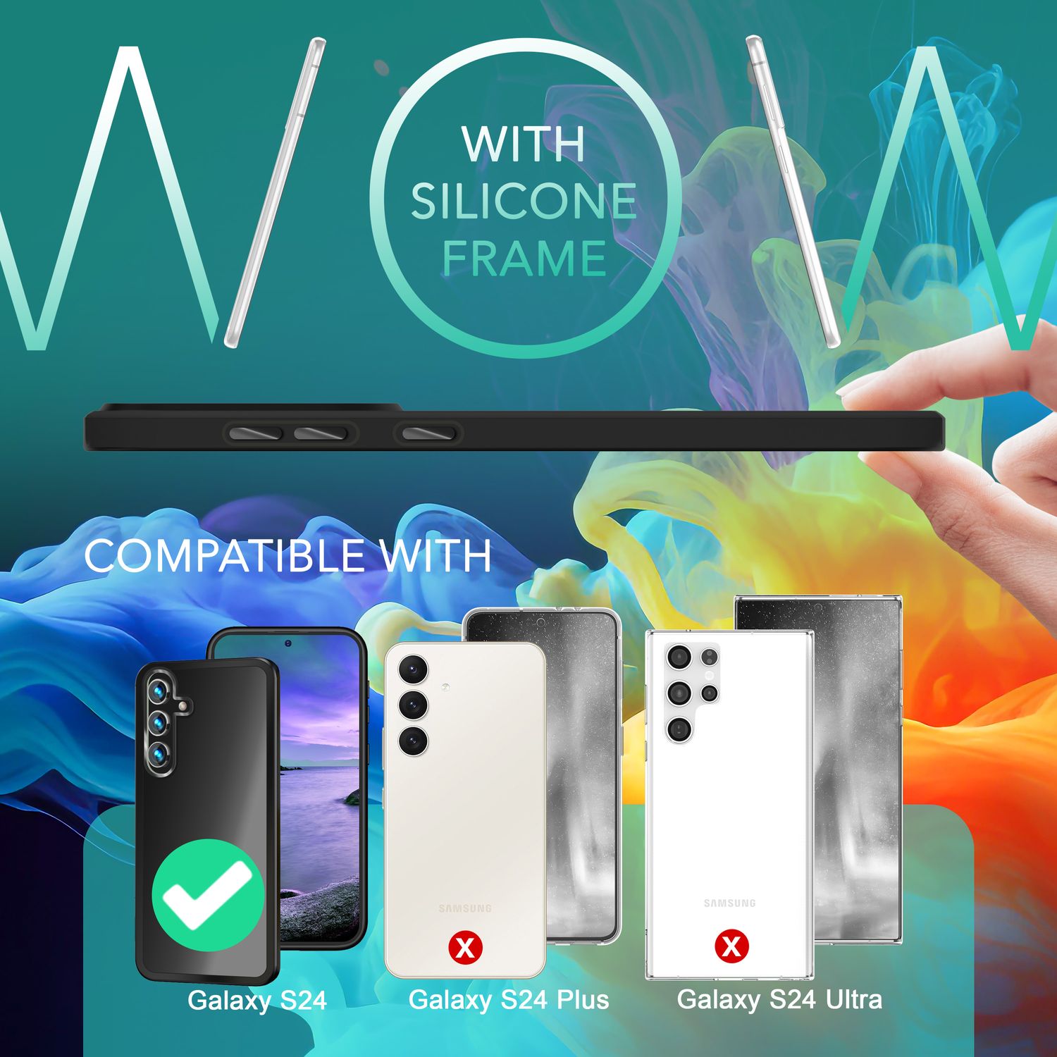 NALIA Matte Hybrid Schutzhülle für Samsung Galaxy S24 Hülle, Semi-Transparente Stoßfeste Harte Rückseite & Schutz-Rahmen