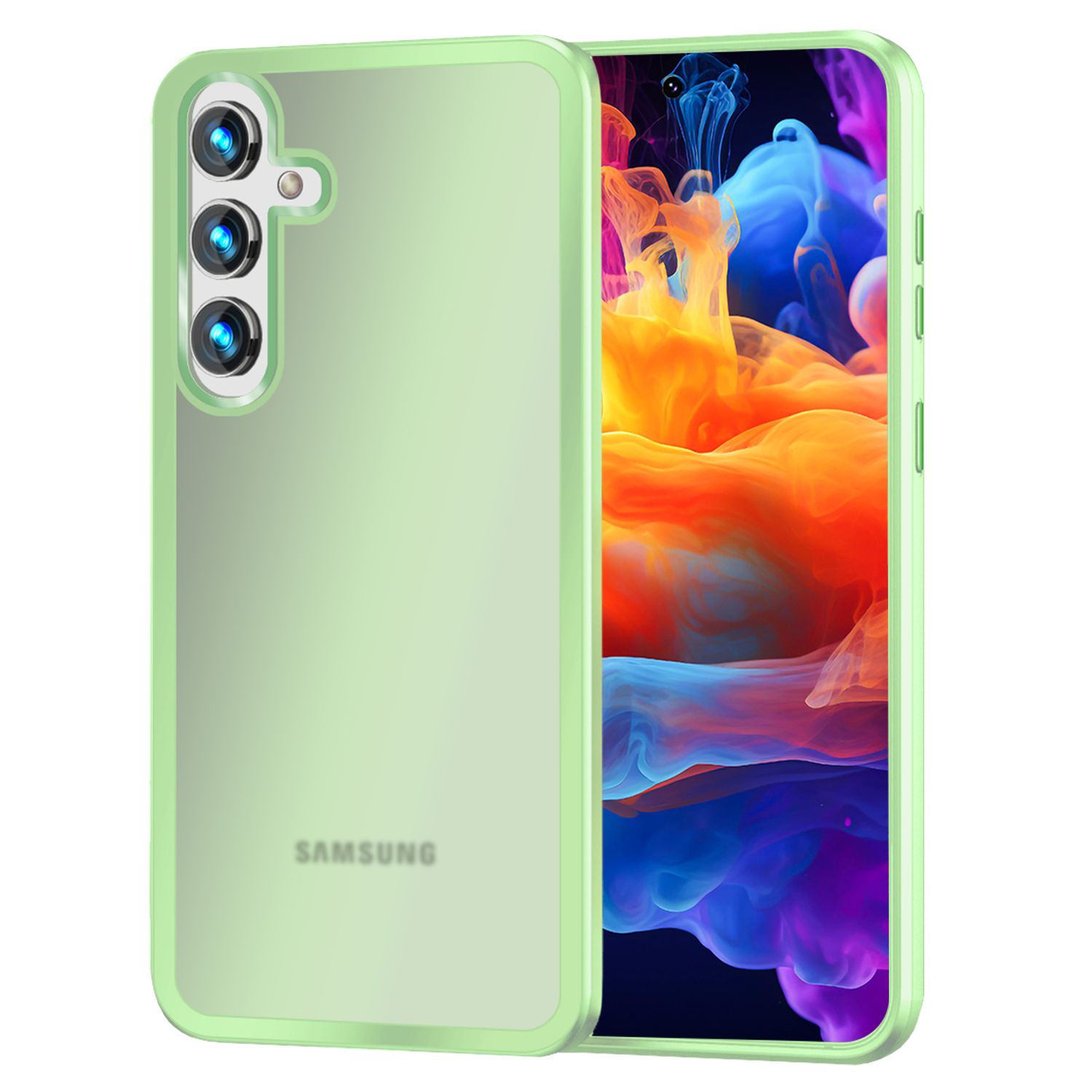 NALIA Matte Hybrid Schutzhülle für Samsung Galaxy S24 Plus Hülle, Semi-Transparente Harte Rückseite & Fallschutz-Rahmen Mint-Grün NALIA Protective Hülle