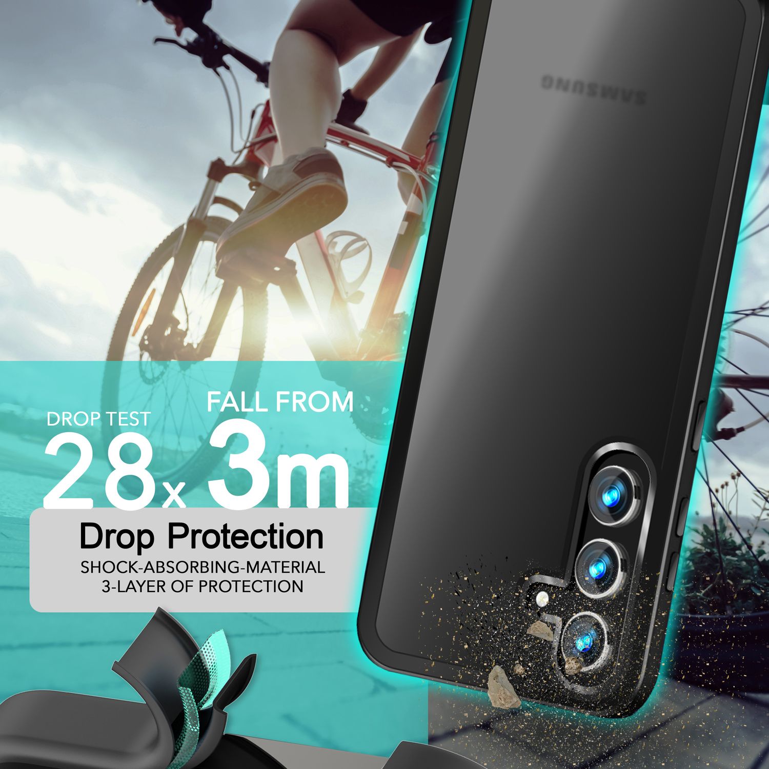 NALIA Matte Hybrid Schutzhülle für Samsung Galaxy S24 Plus Hülle, Semi-Transparente Harte Rückseite & Fallschutz-Rahmen Schwarz NALIA Protective Hülle