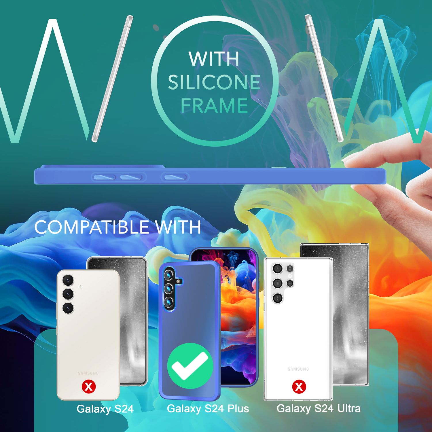 NALIA Matte Hybrid Schutzhülle für Samsung Galaxy S24 Plus Hülle, Semi-Transparente Harte Rückseite & Fallschutz-Rahmen Hellblau NALIA Protective Hülle