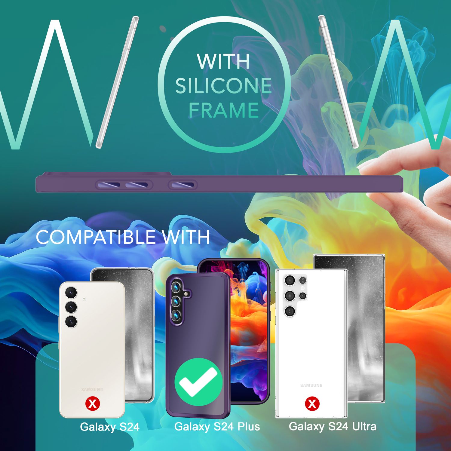 NALIA Matte Hybrid Schutzhülle für Samsung Galaxy S24 Plus Hülle, Semi-Transparente Harte Rückseite & Fallschutz-Rahmen Lila NALIA Protective Hülle