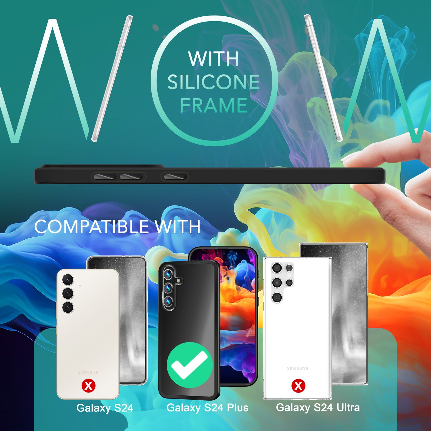 NALIA Matte Hybrid Schutzhülle für Samsung Galaxy S24 Plus Hülle, Semi-Transparente Harte Rückseite & Fallschutz-Rahmen Schwarz NALIA Protective Hülle