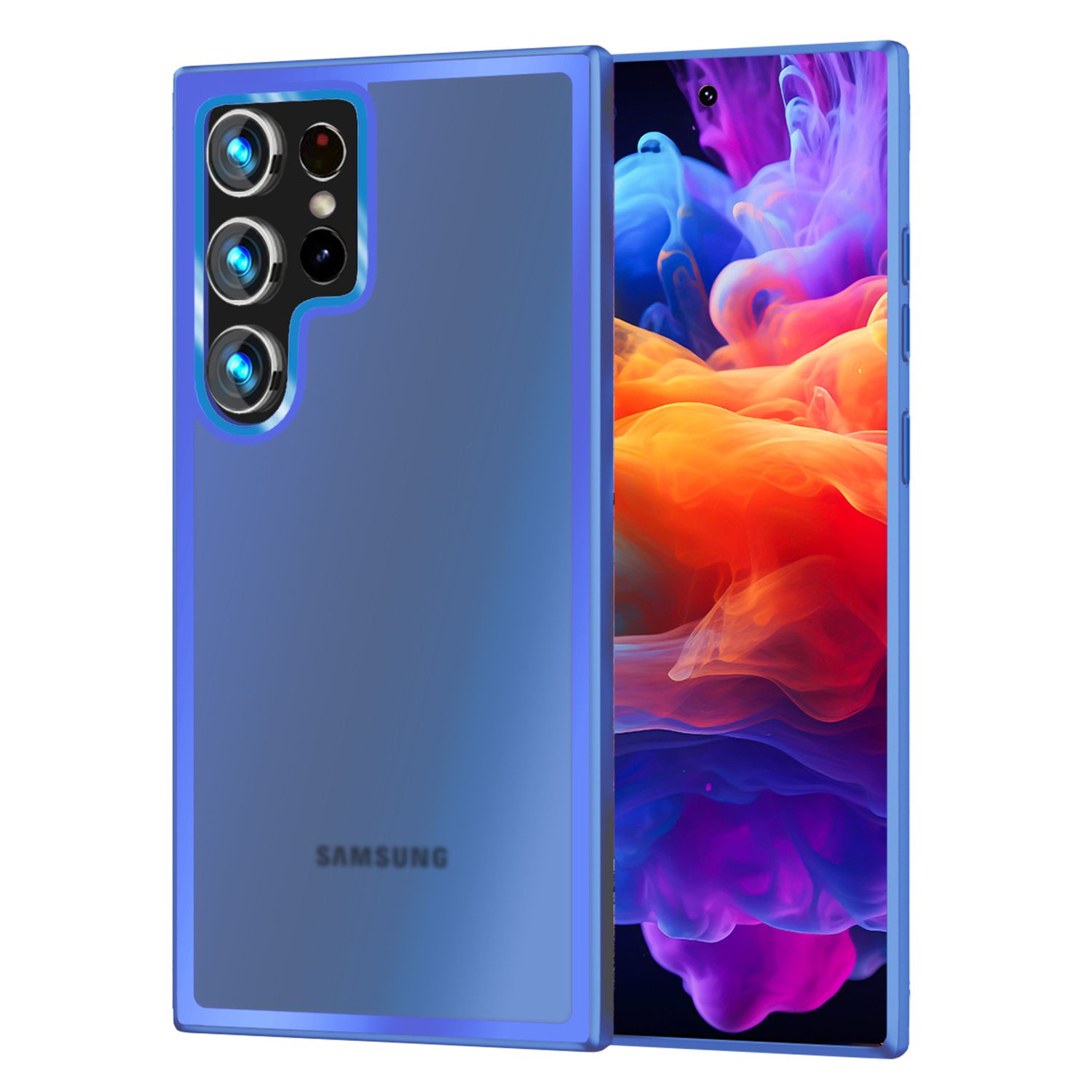 NALIA Matte Hybrid Schutzhülle für Samsung Galaxy S24 Ultra Hülle, Semi-Transparente Harte Rückseite & Fallschutz-Rahmen