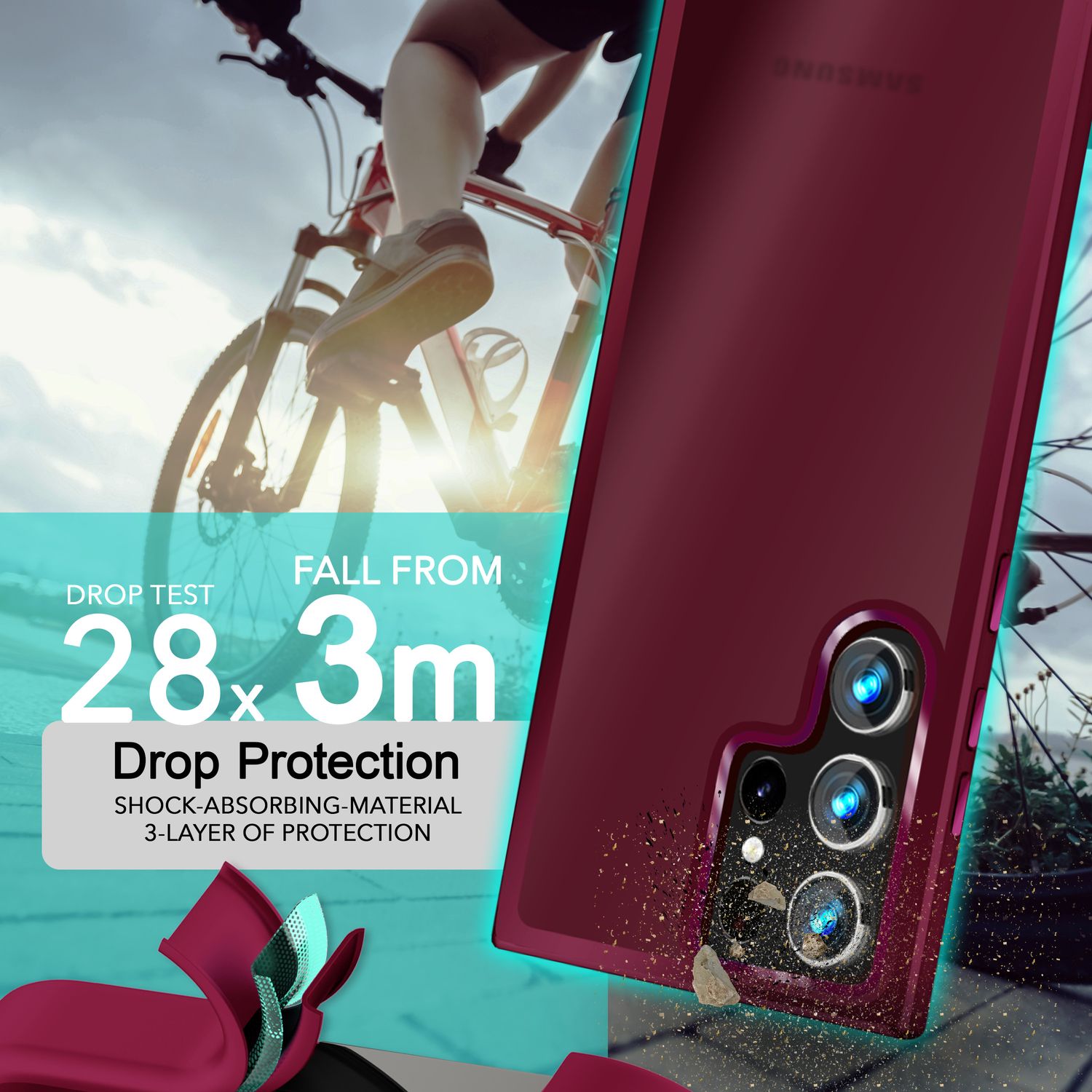 NALIA Matte Hybrid Schutzhülle für Samsung Galaxy S24 Ultra Hülle, Semi-Transparente Harte Rückseite & Fallschutz-Rahmen