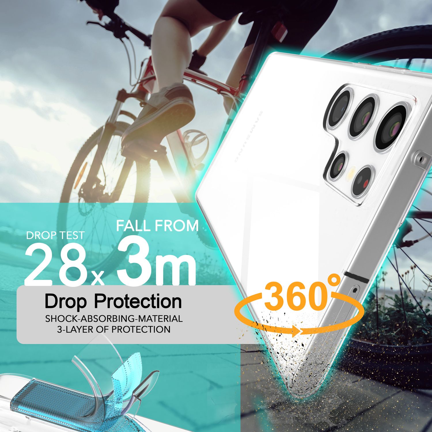 NALIA Klare 360-Grad Schutzhülle für Samsung Galaxy S24 Ultra Hülle, Transparenter Rundum-Schutz, Durchsichtig Anti-Gelb