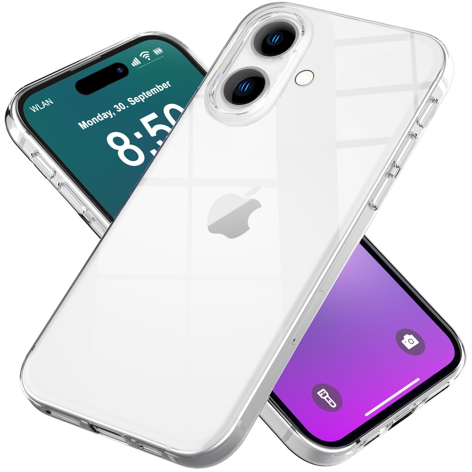 NALIA Transparente Silikonhülle für iPhone 16, Durchsichtige Schutzhülle, Anti-Gelb Silikon Handyhülle, Klare Hülle Default Title NALIA Transparente Hülle