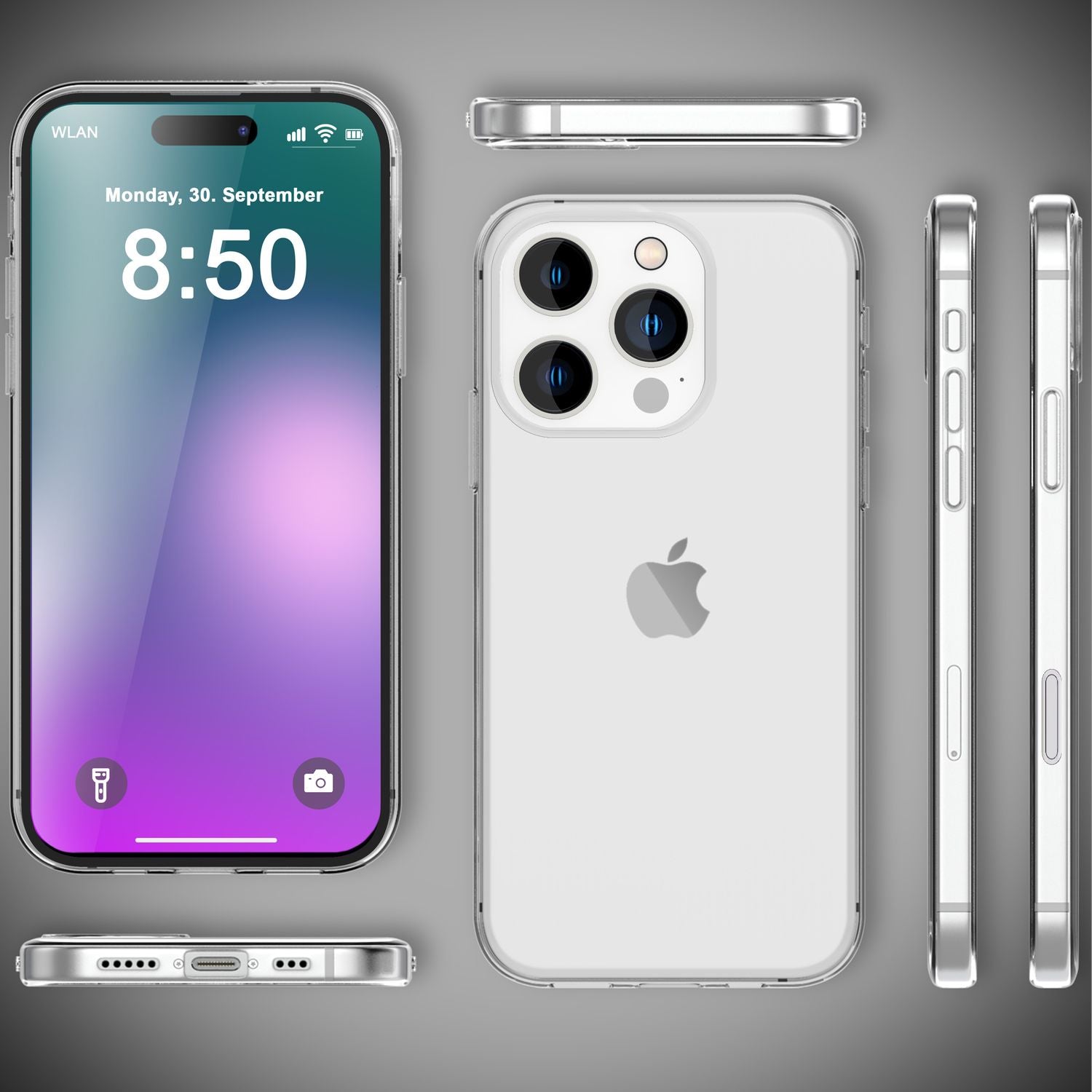 NALIA Transparente Silikonhülle für iPhone 16 Pro Max, Durchsichtige Schutzhülle, Anti-Gelb Handyhülle, Klare Hülle Default Title NALIA Transparente Hülle