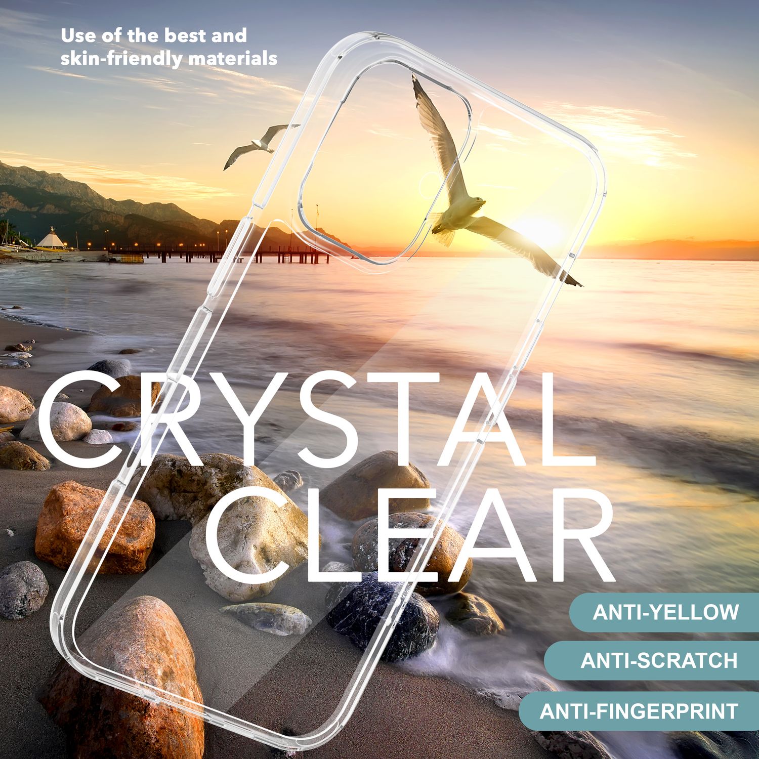 NALIA Klare Kratzfeste Acryl Hülle für iPhone 16, Harte Schutzhülle mit Silikon-Rand, Transparente Anti-Gelb Handyhülle Default Title NALIA Transparente Hülle