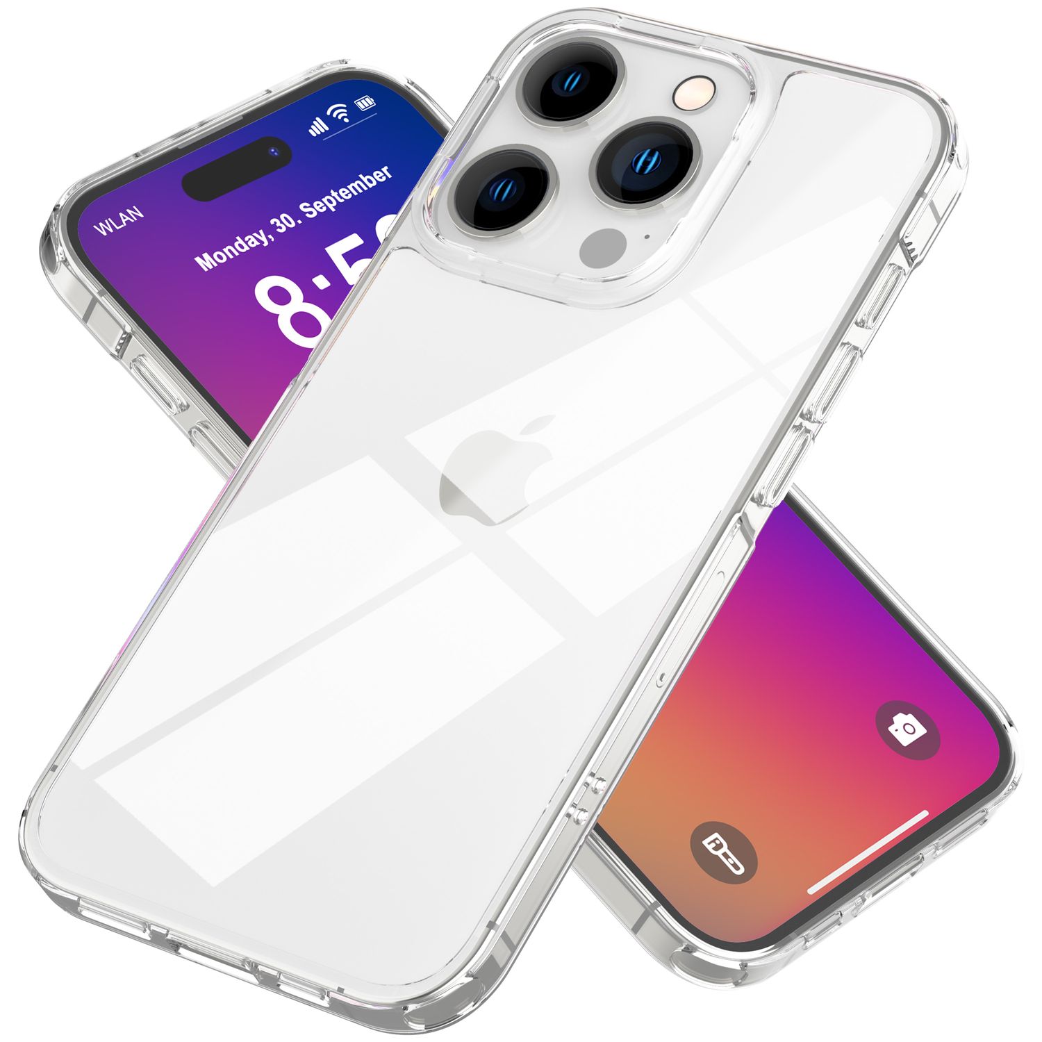 NALIA Klare Kratzfeste Acryl Hülle für iPhone 16 Pro Max, Harte Schutzhülle mit Silikon-Rahmen, Transparente Handyhülle Default Title NALIA Transparente Hülle