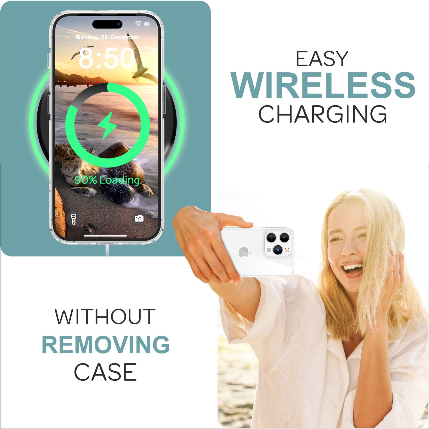 NALIA Klare Kratzfeste Acryl Hülle für iPhone 16 Pro Max, Harte Schutzhülle mit Silikon-Rahmen, Transparente Handyhülle Default Title NALIA Transparente Hülle