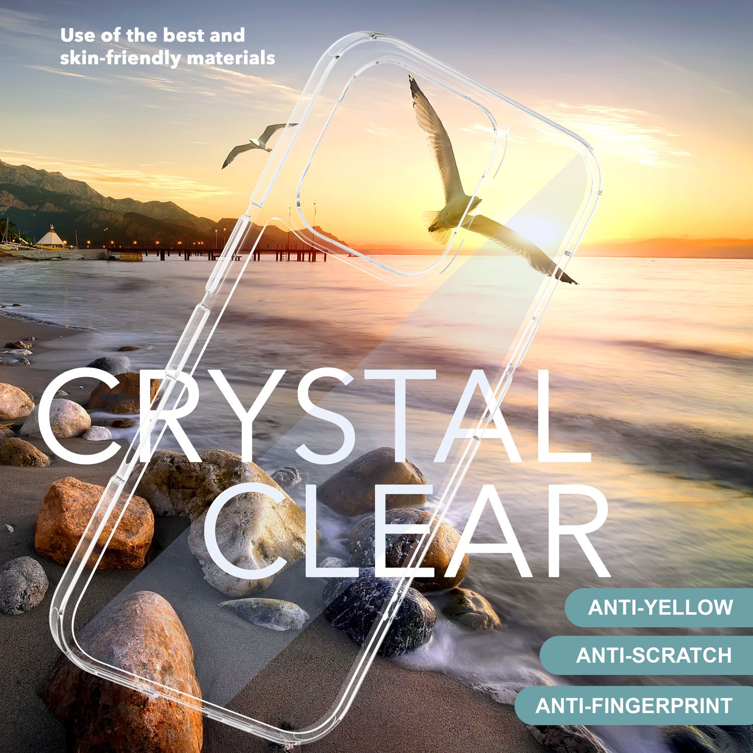 NALIA Klare Kratzfeste Acryl Hülle für iPhone 16 Pro Max, Harte Schutzhülle mit Silikon-Rahmen, Transparente Handyhülle Default Title NALIA Transparente Hülle