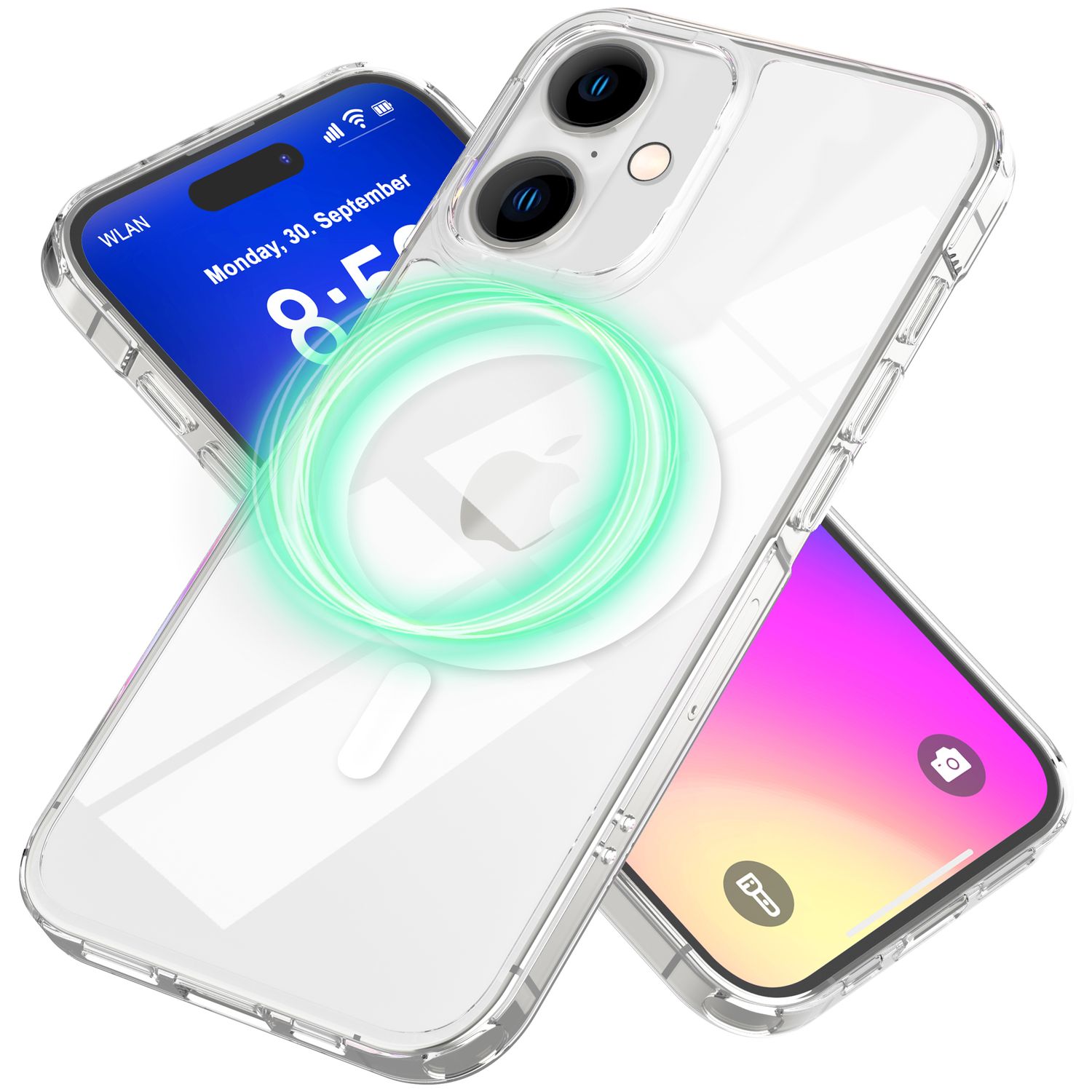 NALIA Klare MagPower Acryl Hülle für iPhone 16 Plus, Kratzfeste Schutzhülle mit Silikon-Rahmen, Transparente Handyhülle Default Title NALIA Transparente Hülle