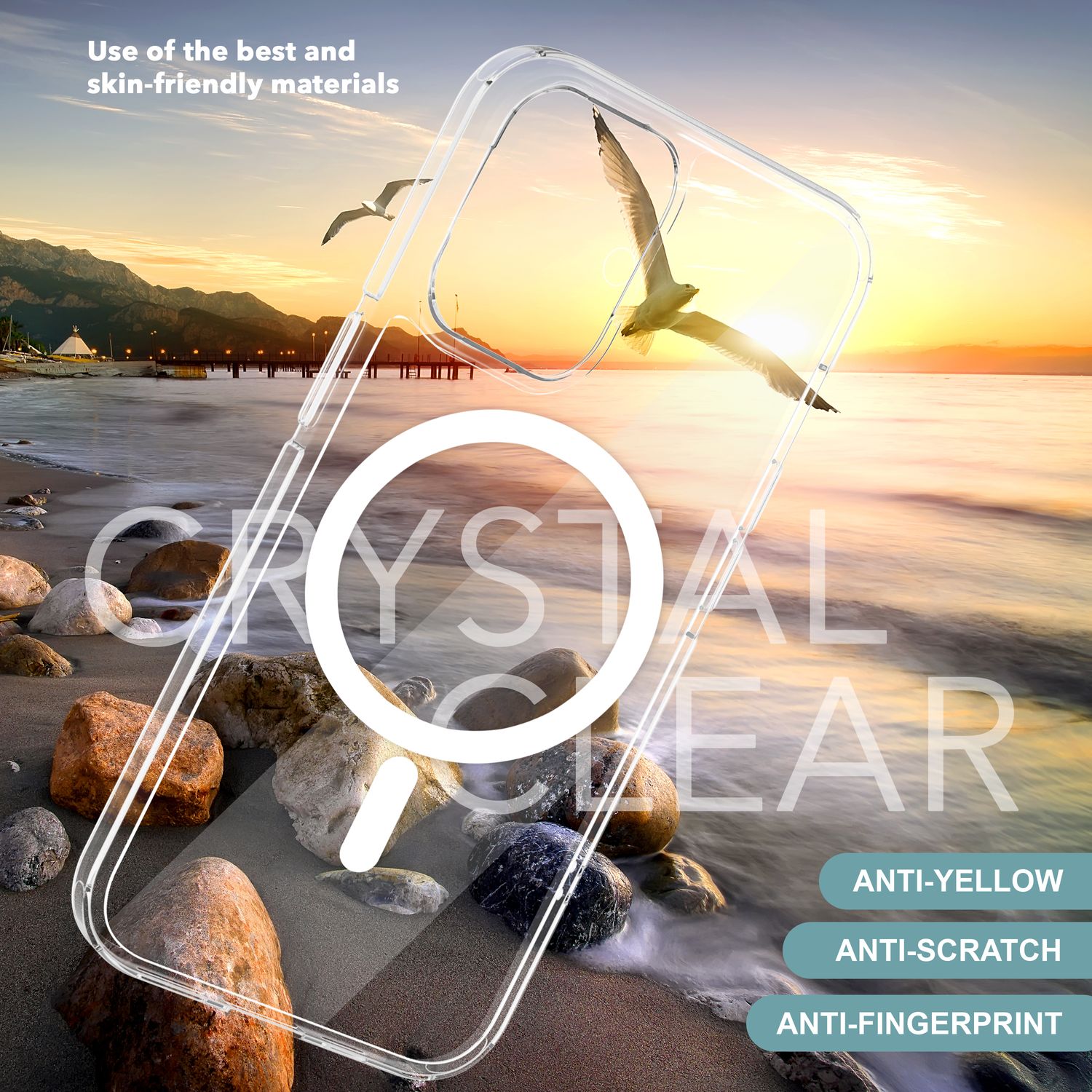 NALIA Klare MagPower Acryl Hülle für iPhone 16 Plus, Kratzfeste Schutzhülle mit Silikon-Rahmen, Transparente Handyhülle Default Title NALIA Transparente Hülle