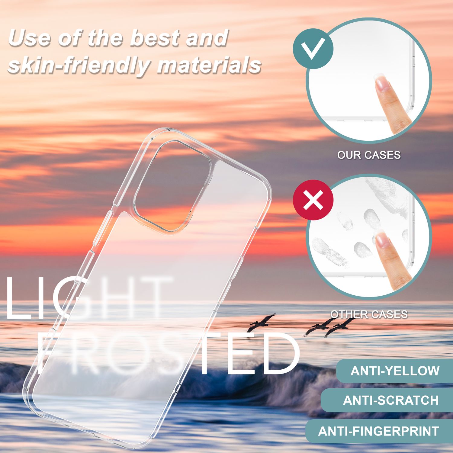 NALIA Matte Acryl Hülle für iPhone 16, Semi-Transparente Anti-Fingerabdruck Schutzhülle, Halb Durchsichtige Handyhülle Default Title NALIA Transparente Hülle