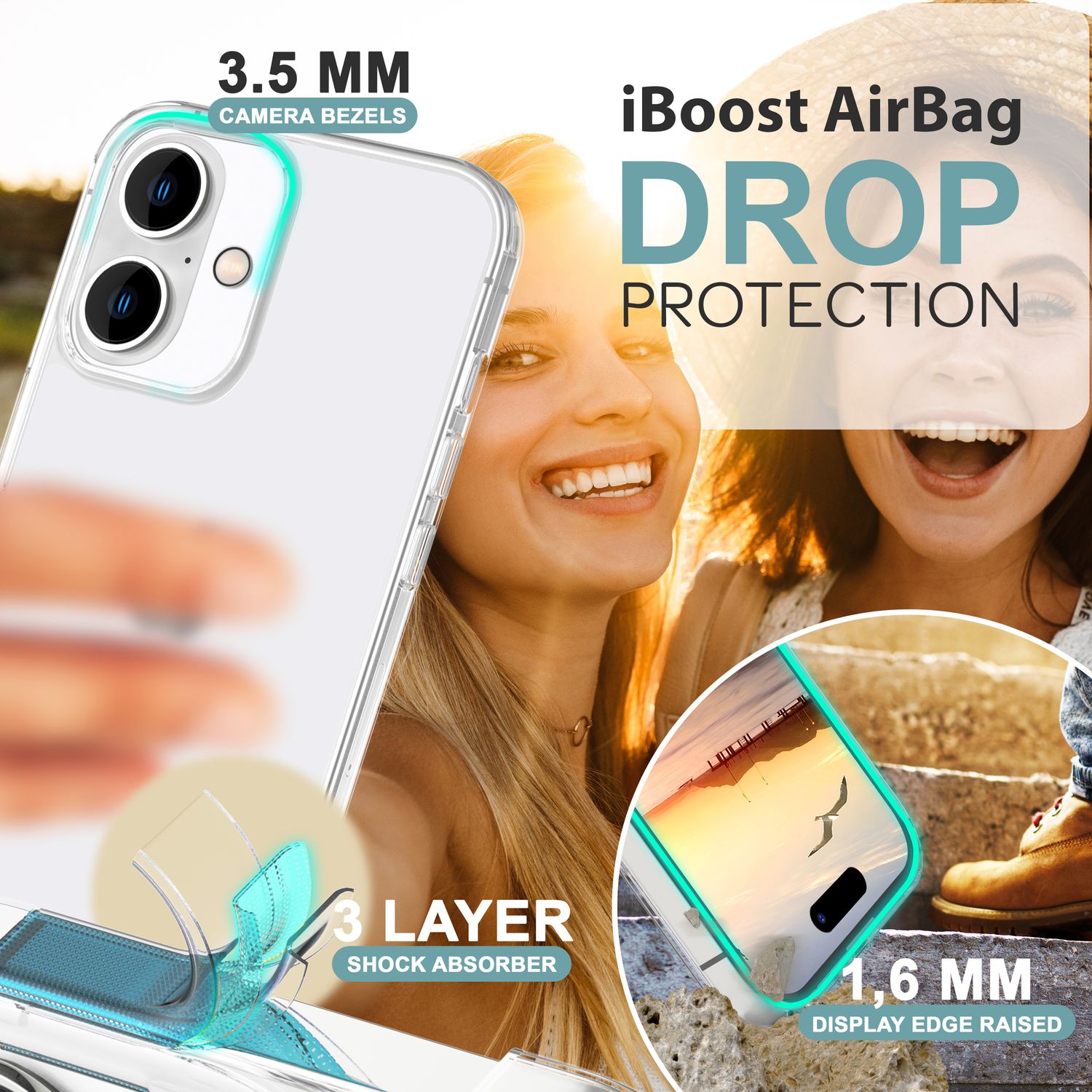 NALIA Matte Acryl Hülle für iPhone 16 Plus, Semi-Transparente Anti-Fingerabdruck Schutzhülle, Halb Klare Handyhülle Default Title NALIA Transparente Hülle