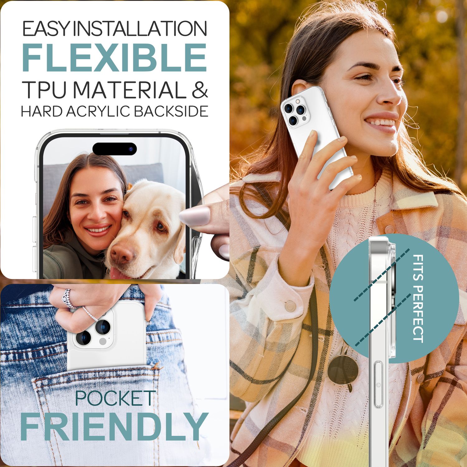 NALIA Matte Acryl Hülle für iPhone 16 Pro Max, Semi-Transparente Anti-Fingerabdruck Schutzhülle, Halb Klare Handyhülle Default Title NALIA Transparente Hülle
