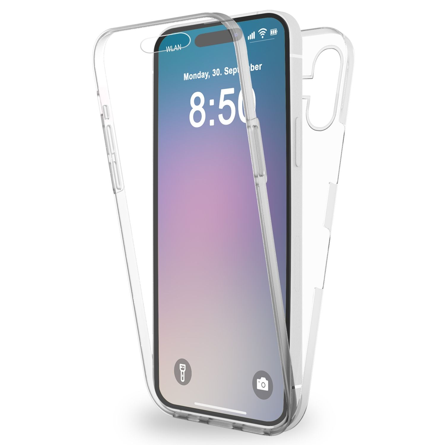 NALIA Klare 360° Schutzhülle für iPhone 16 Plus, Transparente Hülle Stabiler Komplettschutz, Full-Cover Handyhülle Default Title NALIA Transparente Hülle