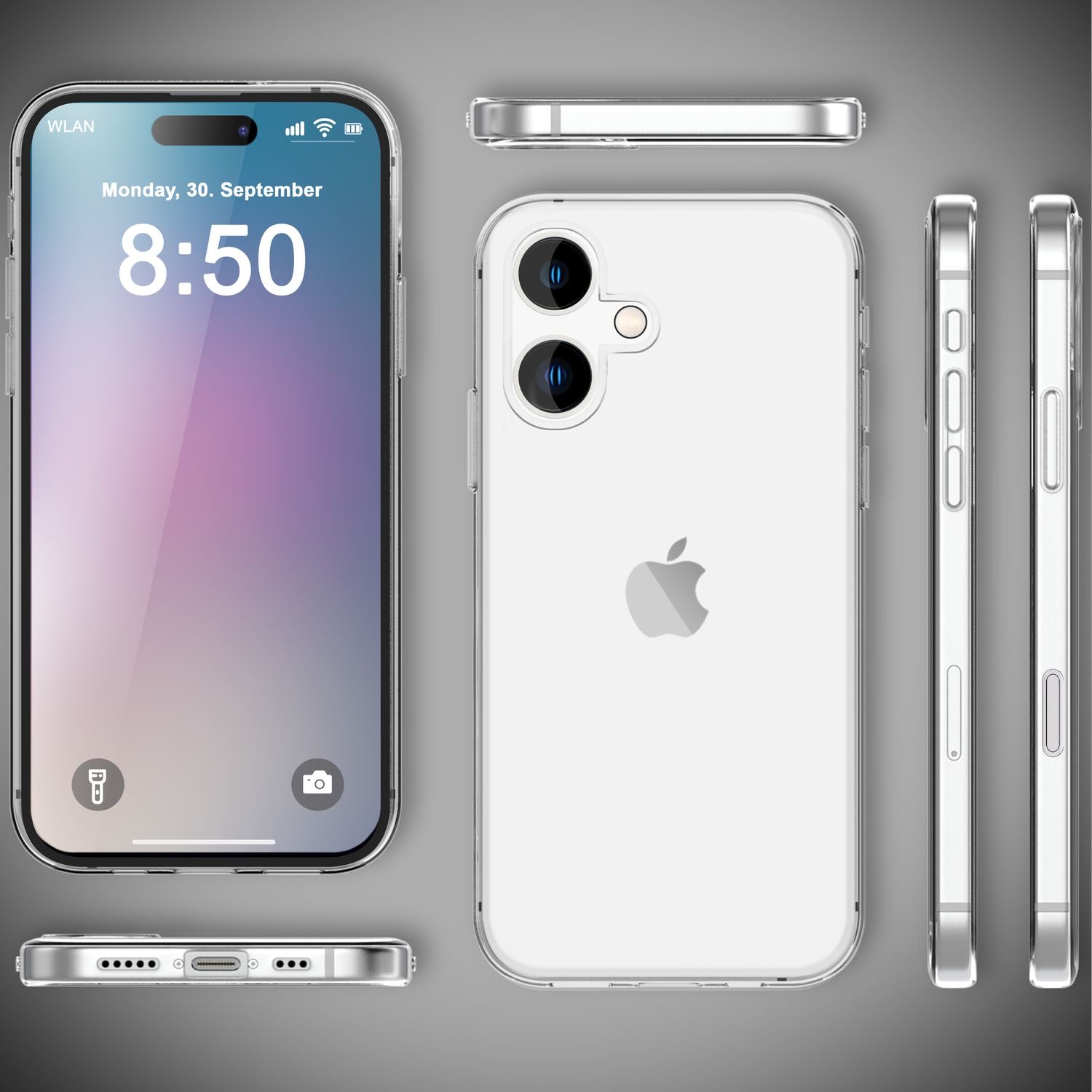 NALIA Klare 360° Schutzhülle für iPhone 16 Plus, Transparente Hülle Stabiler Komplettschutz, Full-Cover Handyhülle Default Title NALIA Transparente Hülle