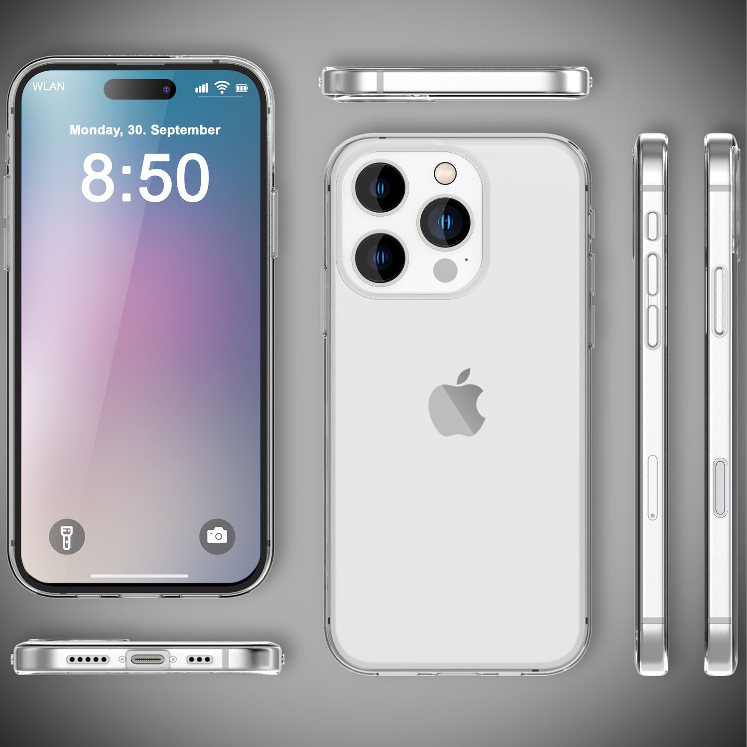 NALIA Klare 360° Schutzhülle für iPhone 16 Pro, Transparente Rundum Hülle Stabiler Komplettschutz, Full-Cover Handyhülle Default Title NALIA Transparente Hülle