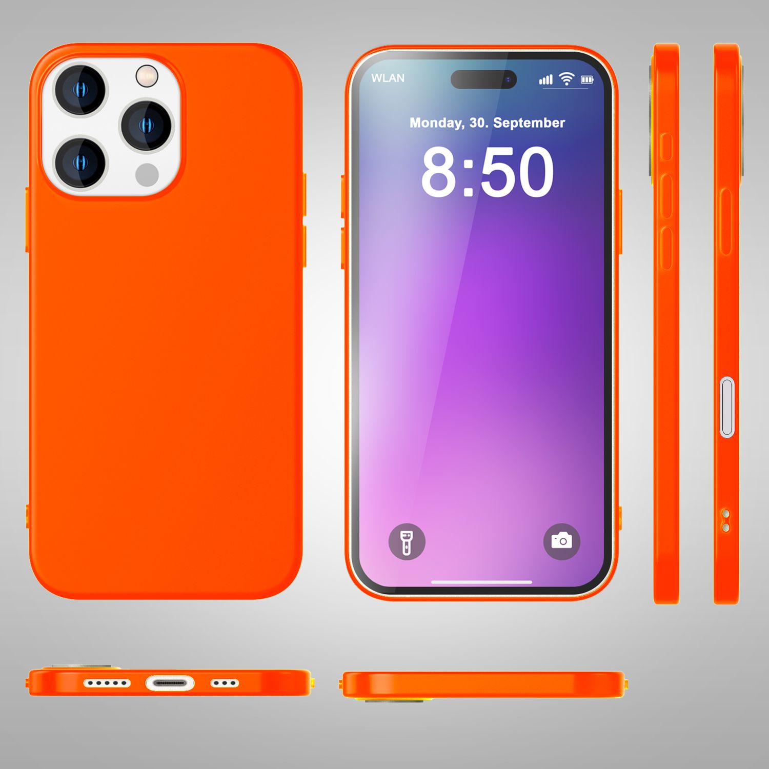 NALIA Bunte Neon Silikonhülle für iPhone 16 Pro, Hülle mit Intensiver Farbe, Rutschfeste Handyhülle, Soft Cover