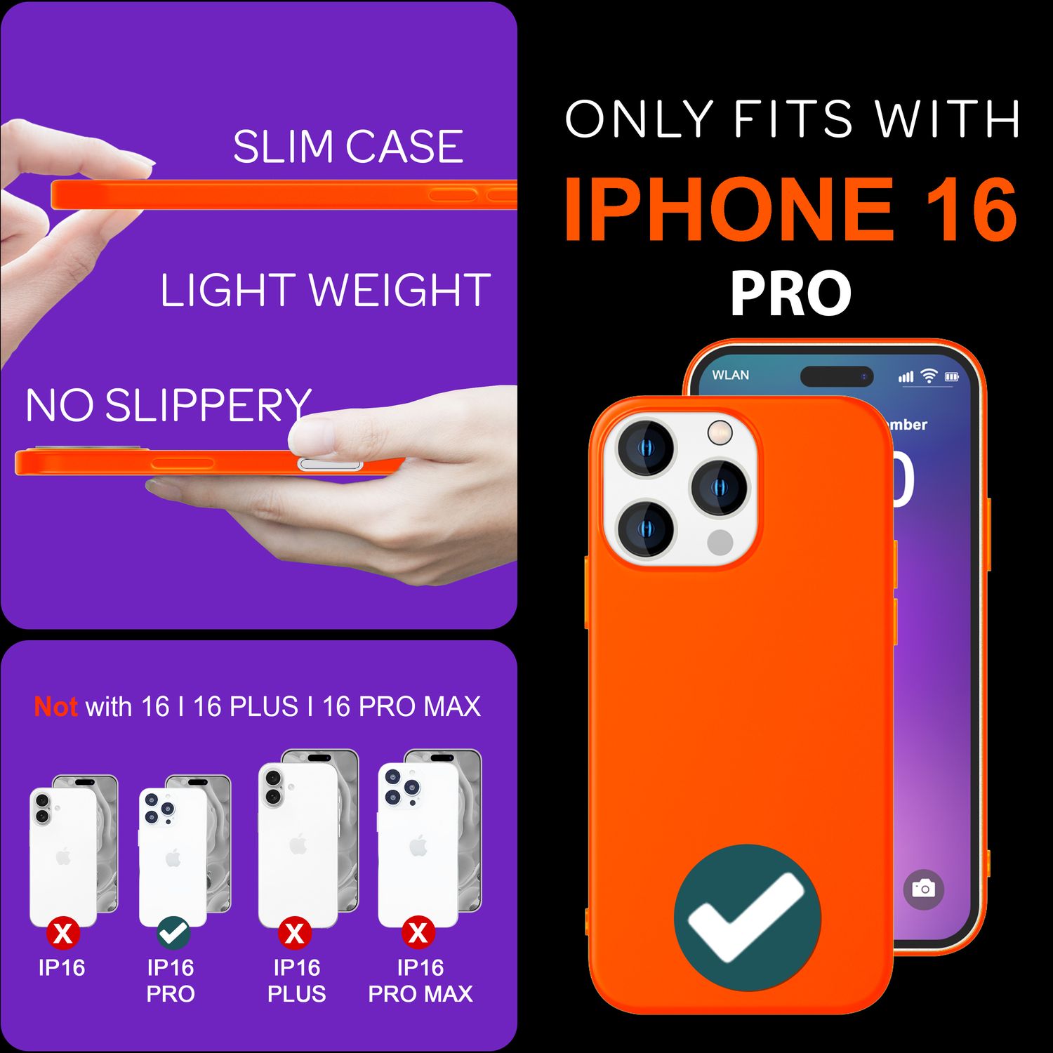 NALIA Bunte Neon Silikonhülle für iPhone 16 Pro, Hülle mit Intensiver Farbe, Rutschfeste Handyhülle, Soft Cover