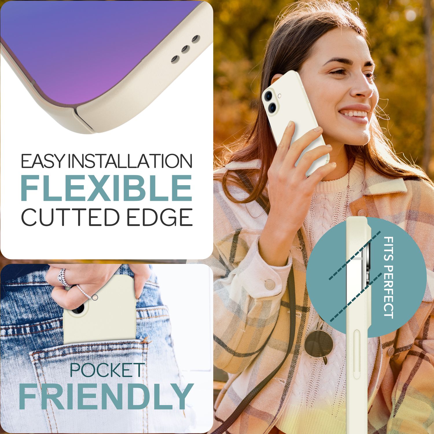 NALIA Ultra Dünne Harte Hülle für iPhone 16 Plus, Leichte Schlanke 0,5mm Handyhülle, Rutschfeste Schutzhülle Creme Weiß NALIA SlimFit Hülle