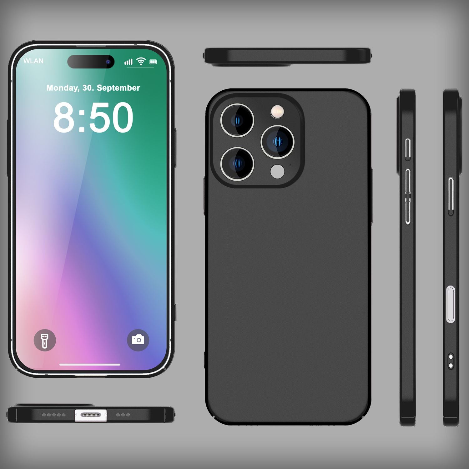 NALIA Ultra Dünne Harte Hülle für iPhone 16 Pro Max, Leicht Schlank 0,5mm Handyhülle, Rutschfeste Schutzhülle Schwarz NALIA SlimFit Hülle