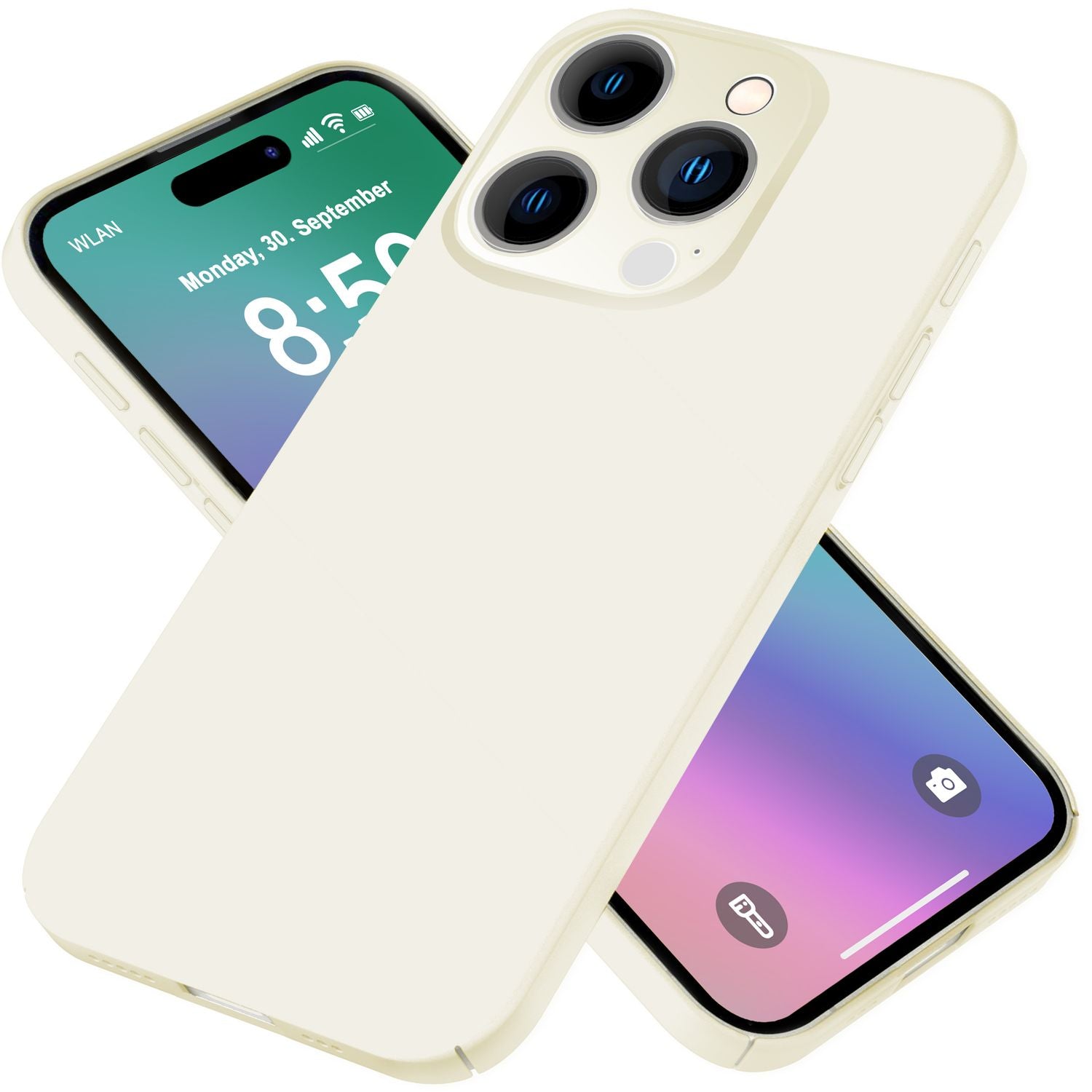 NALIA Ultra Dünne Harte Hülle für iPhone 16 Pro Max, Leicht Schlank 0,5mm Handyhülle, Rutschfeste Schutzhülle Creme Weiß NALIA SlimFit Hülle