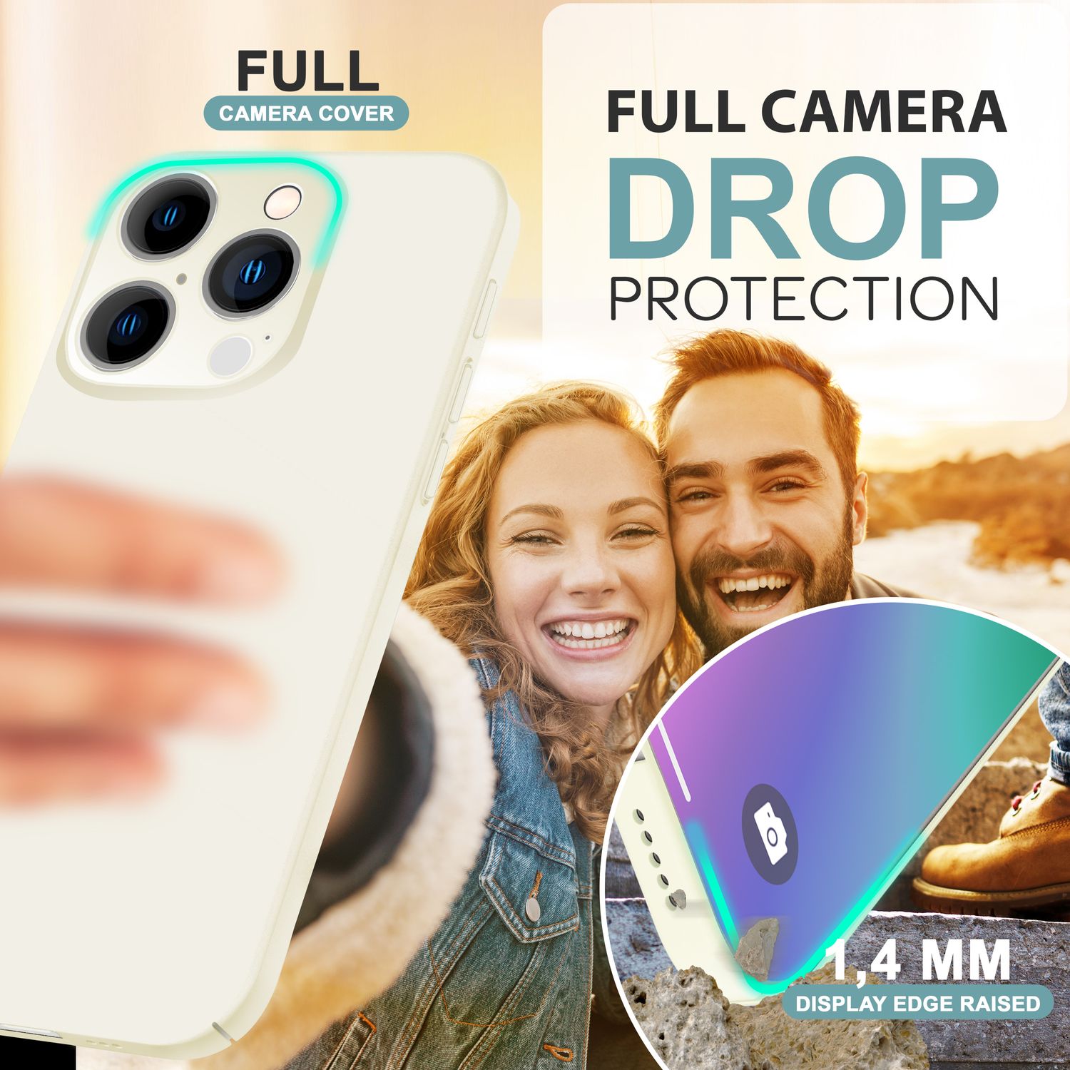 NALIA Ultra Dünne Harte Hülle für iPhone 16 Pro Max, Leicht Schlank 0,5mm Handyhülle, Rutschfeste Schutzhülle Creme Weiß NALIA SlimFit Hülle