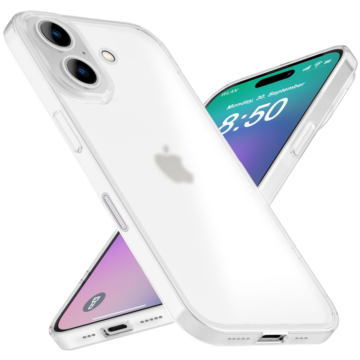 NALIA Extrem Dünne Schutzhülle für iPhone 16 Plus, 0,3mm Schlank Ultra Slim Hülle, Semi-Transparente Handyhülle Weiß NALIA SlimFit Hülle