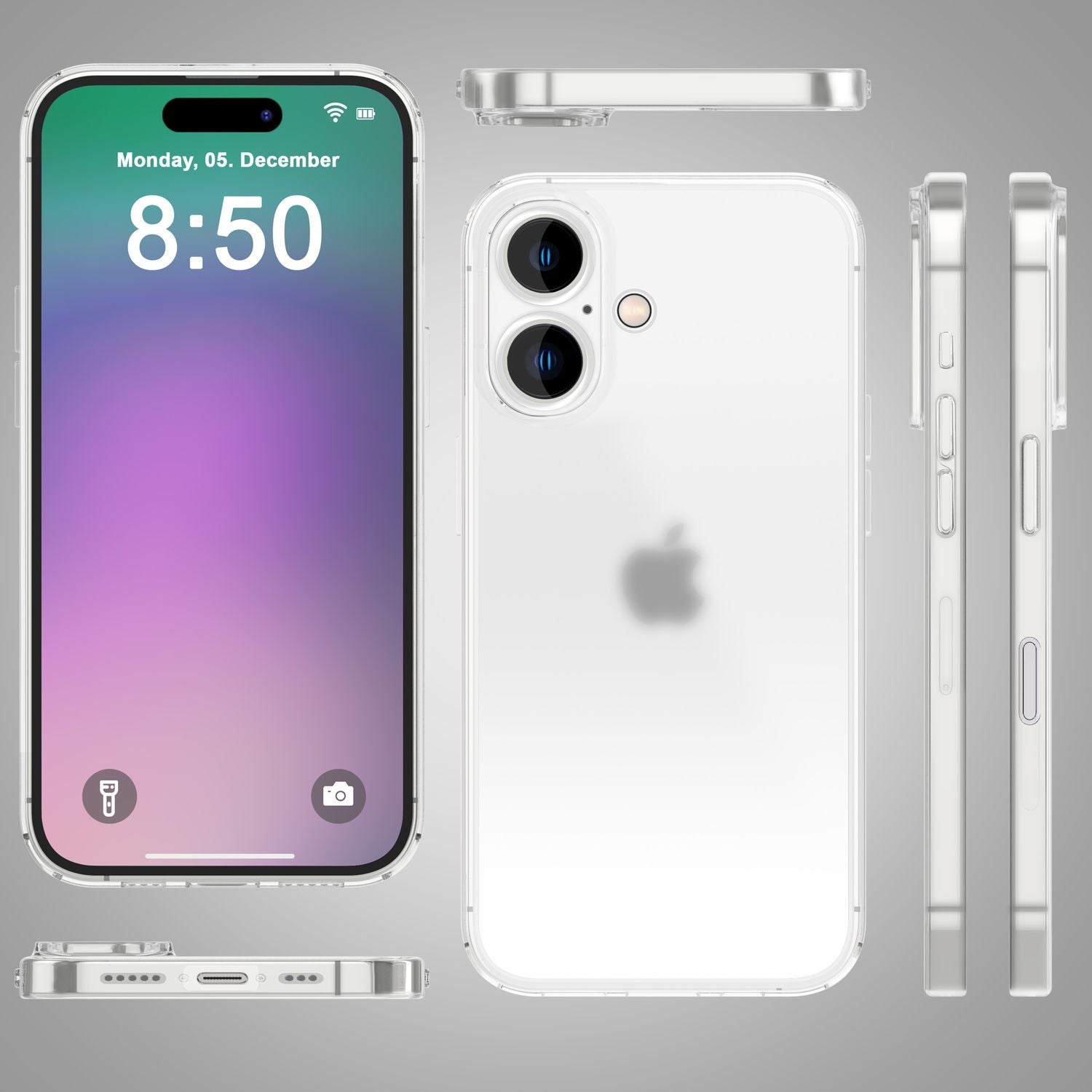 NALIA Extrem Dünne Schutzhülle für iPhone 16 Plus, 0,3mm Schlank Ultra Slim Hülle, Semi-Transparente Handyhülle Weiß NALIA SlimFit Hülle