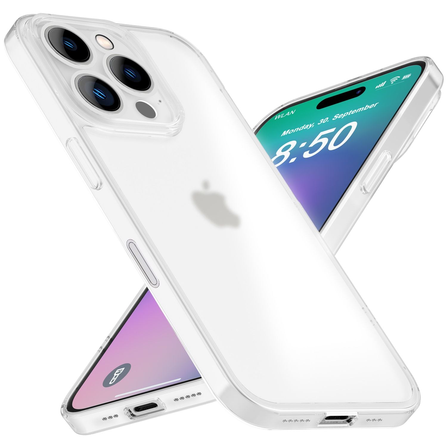 NALIA Extrem Dünne Schutzhülle für iPhone 16 Pro, 0,3mm Schlank Ultra Slim Hülle, Semi-Transparente Handyhülle Weiß NALIA SlimFit Hülle