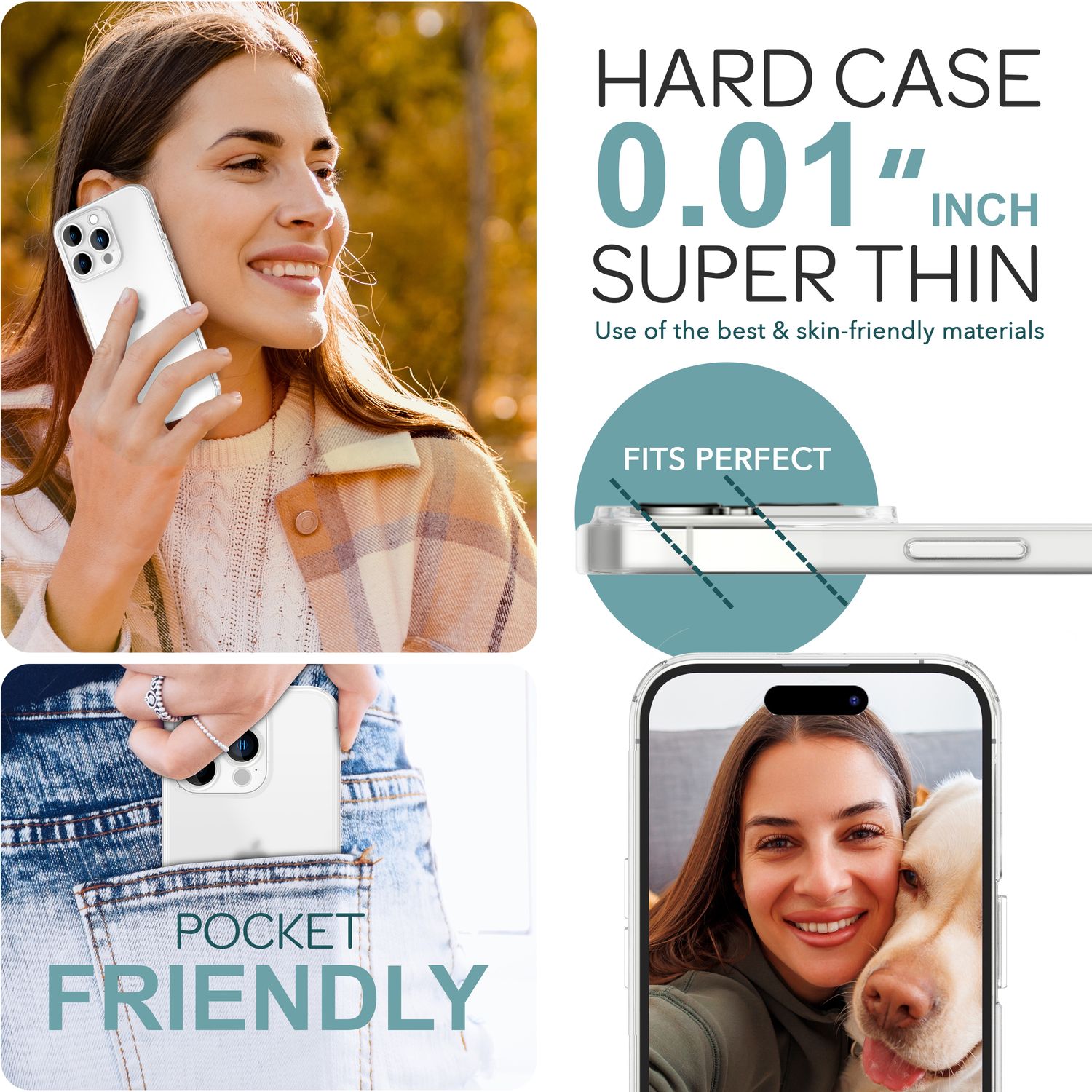 NALIA Extrem Dünne Schutzhülle für iPhone 16 Pro, 0,3mm Schlank Ultra Slim Hülle, Semi-Transparente Handyhülle Weiß NALIA SlimFit Hülle