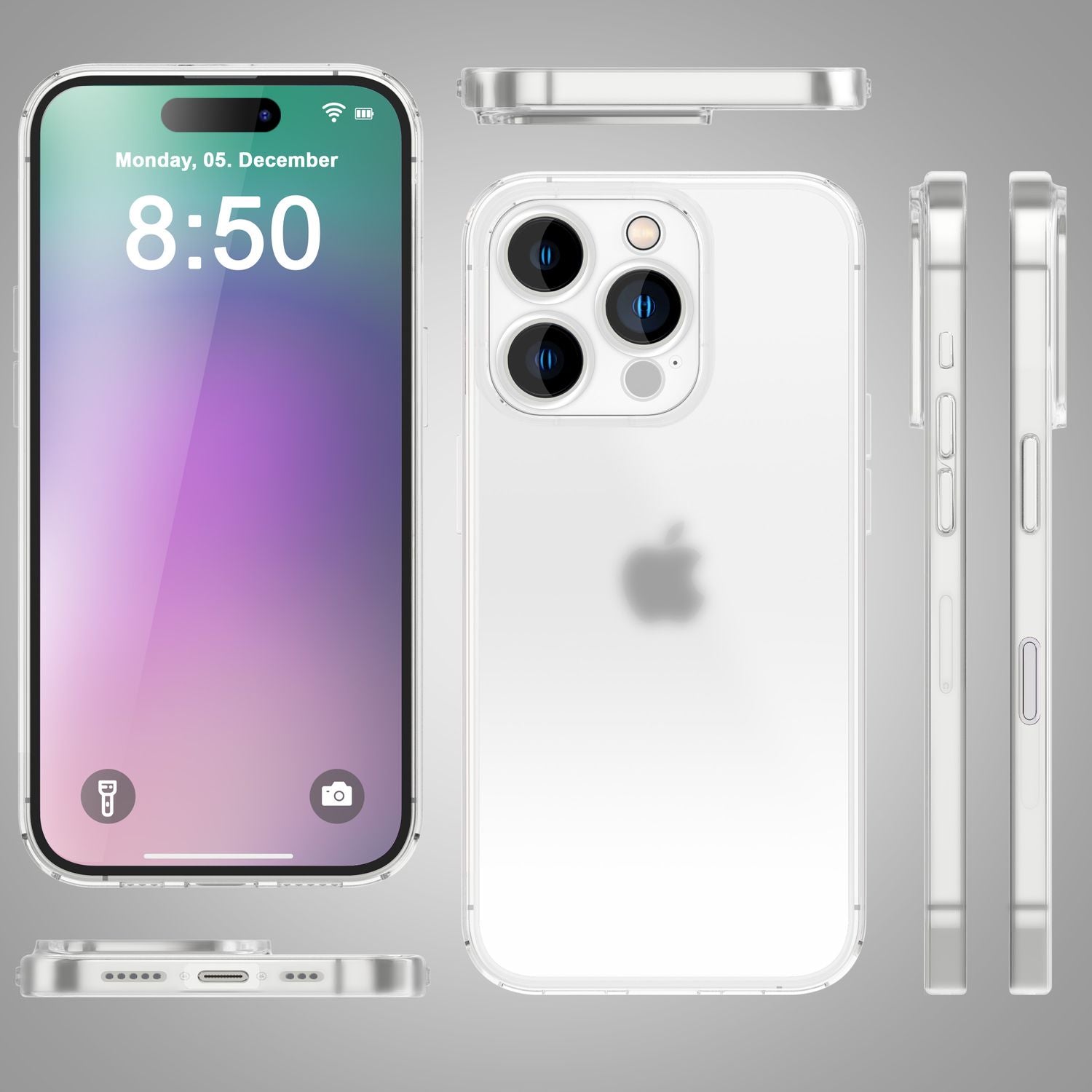 NALIA Extrem Dünne Schutzhülle für iPhone 16 Pro, 0,3mm Schlank Ultra Slim Hülle, Semi-Transparente Handyhülle Weiß NALIA SlimFit Hülle