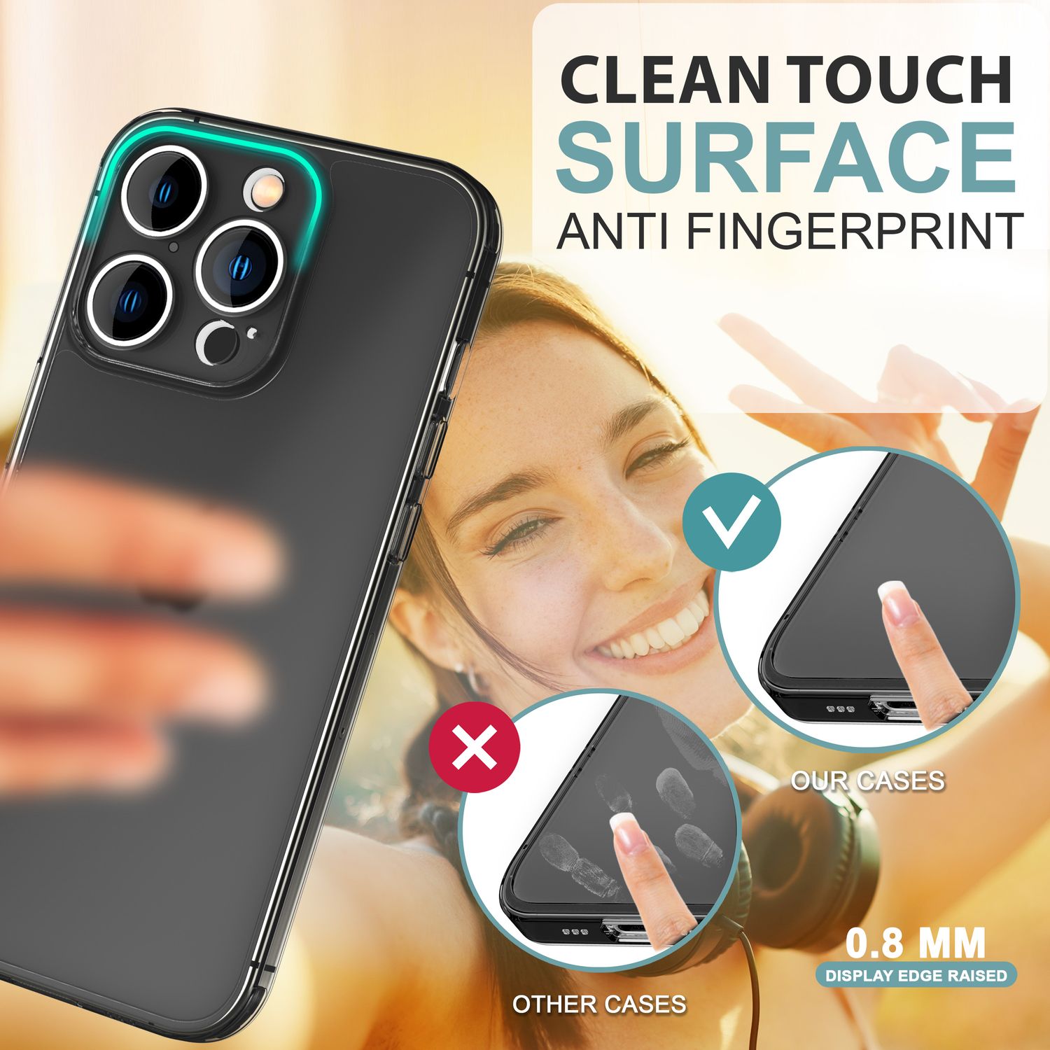 NALIA Extrem Dünne Schutzhülle für iPhone 16 Pro Max, 0,3mm Cover Ultra Slim Hülle, Semi-Transparente Handyhülle Schwarz NALIA SlimFit Hülle